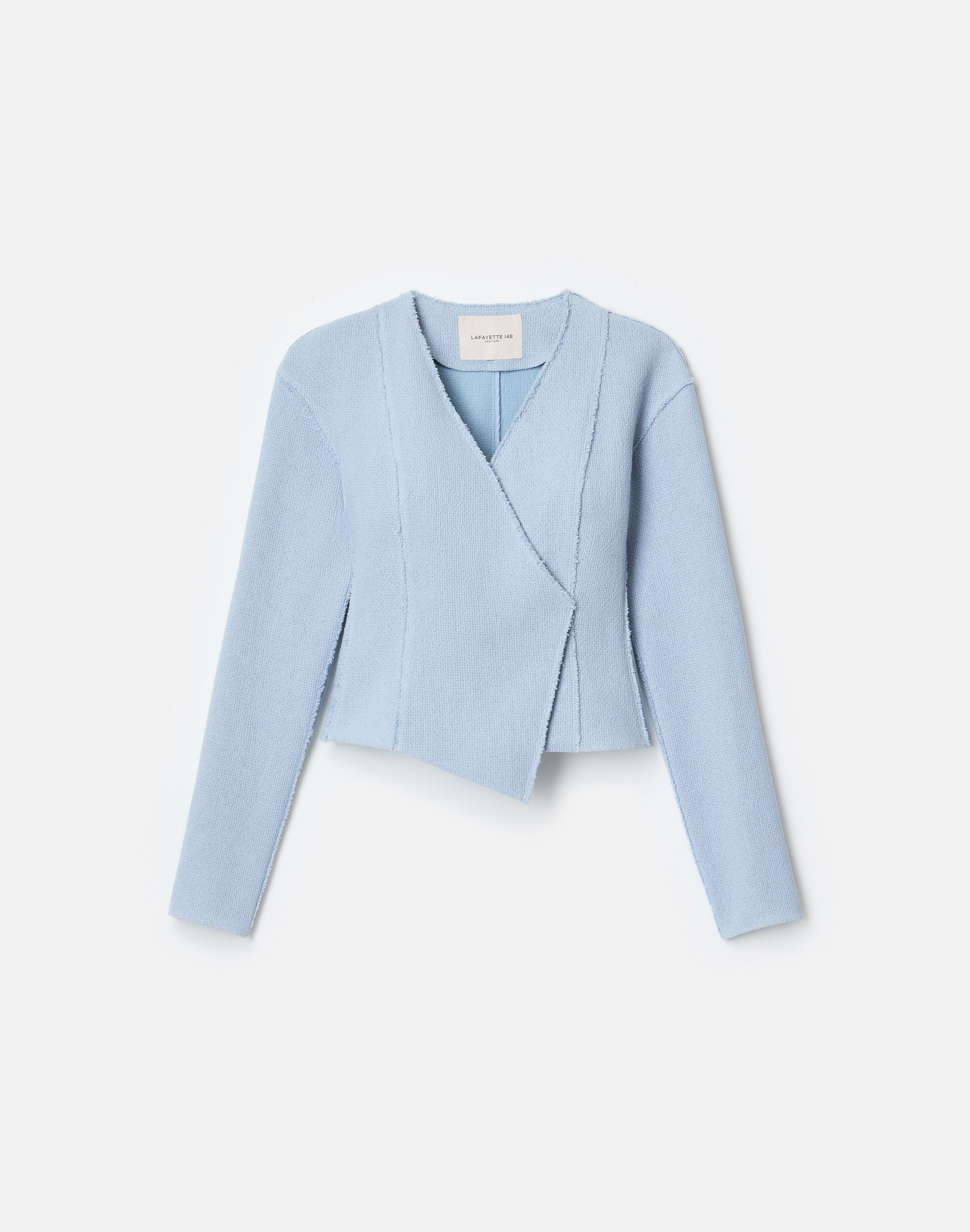 Organic Cotton Dobby Asymmetric Fitted Jacket