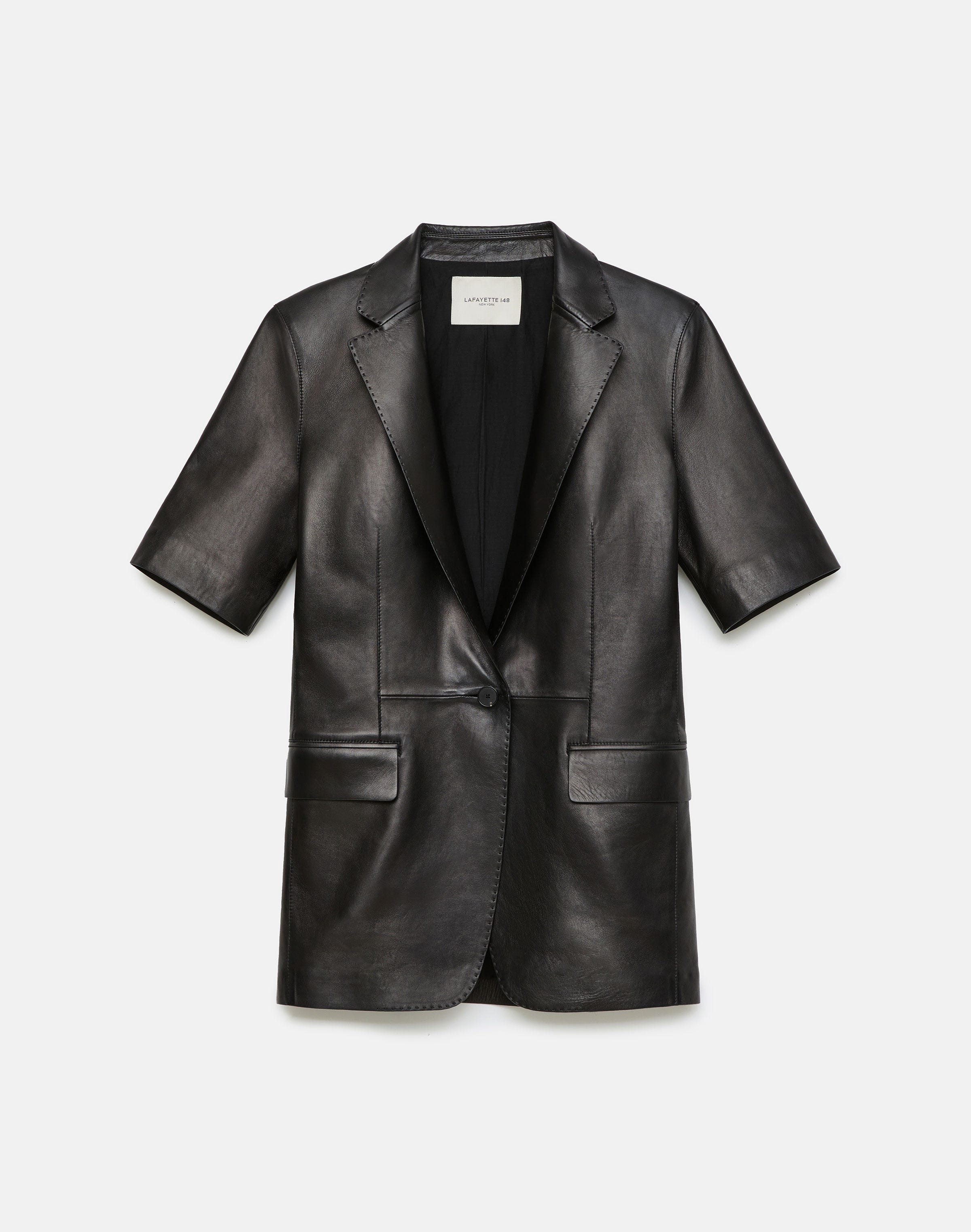 Nappa Leather Short Sleeve Blazer