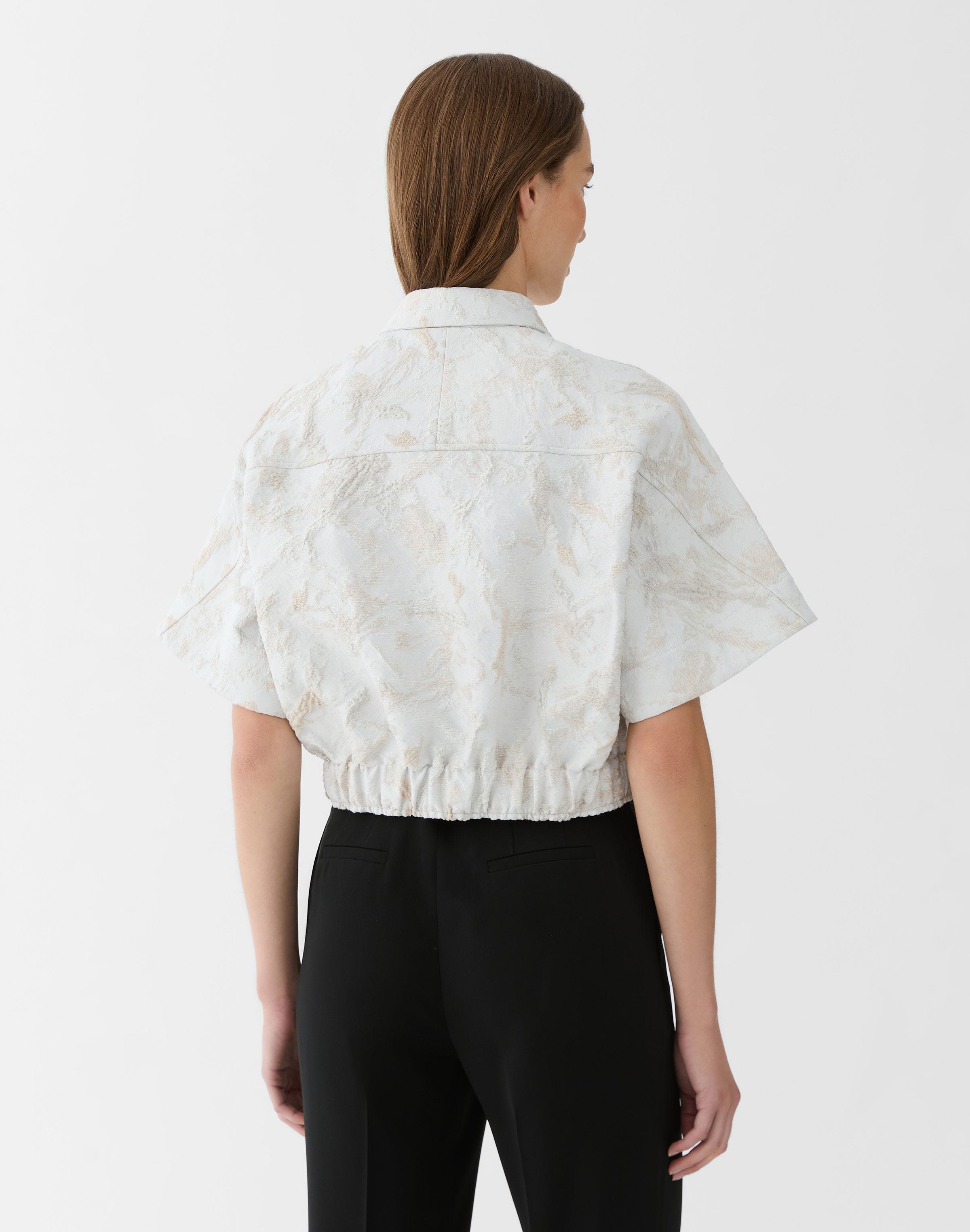 Speckled Glaze Jacquard Cropped Jacket