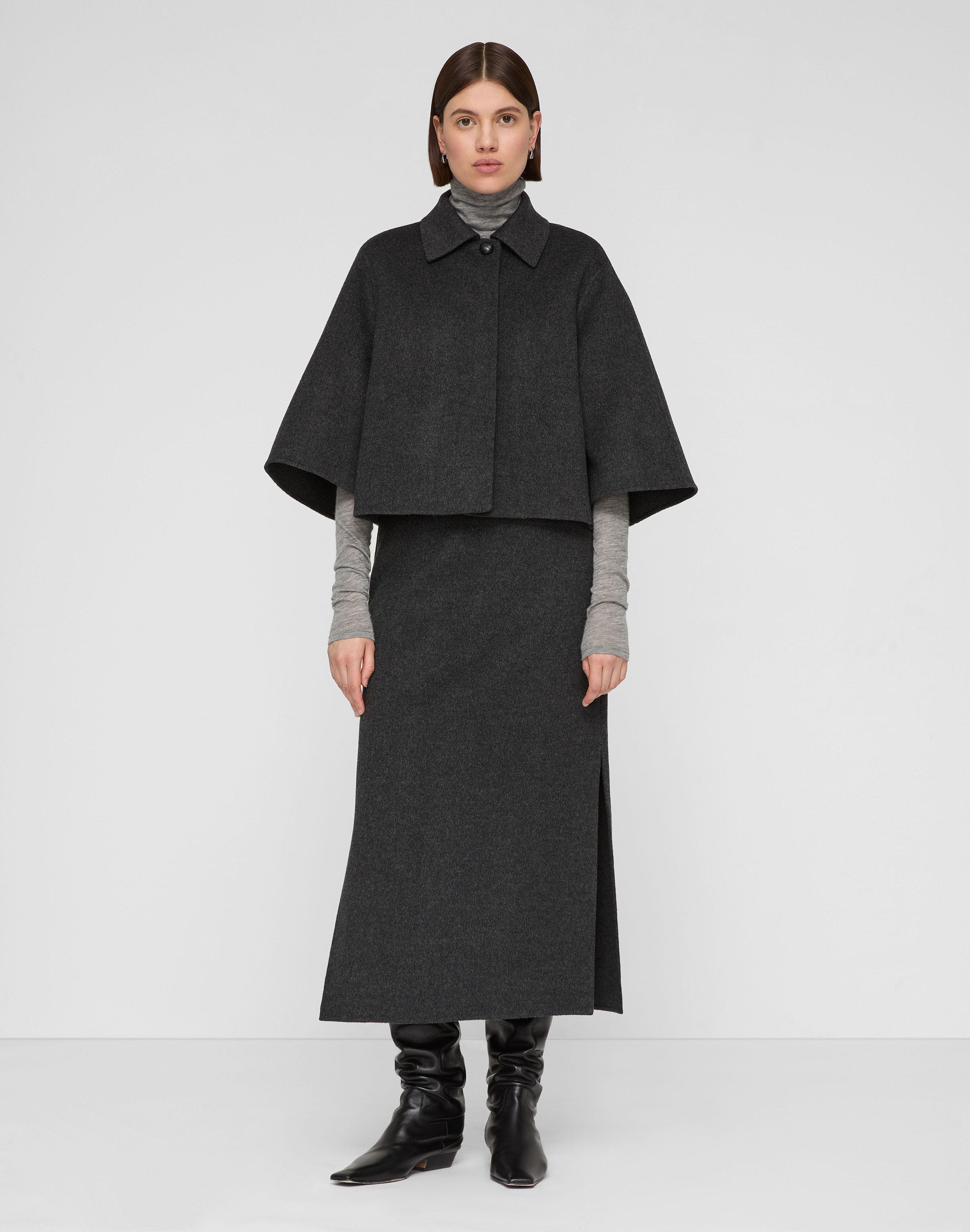 Wool-Cashmere Double Face Cropped Jacket