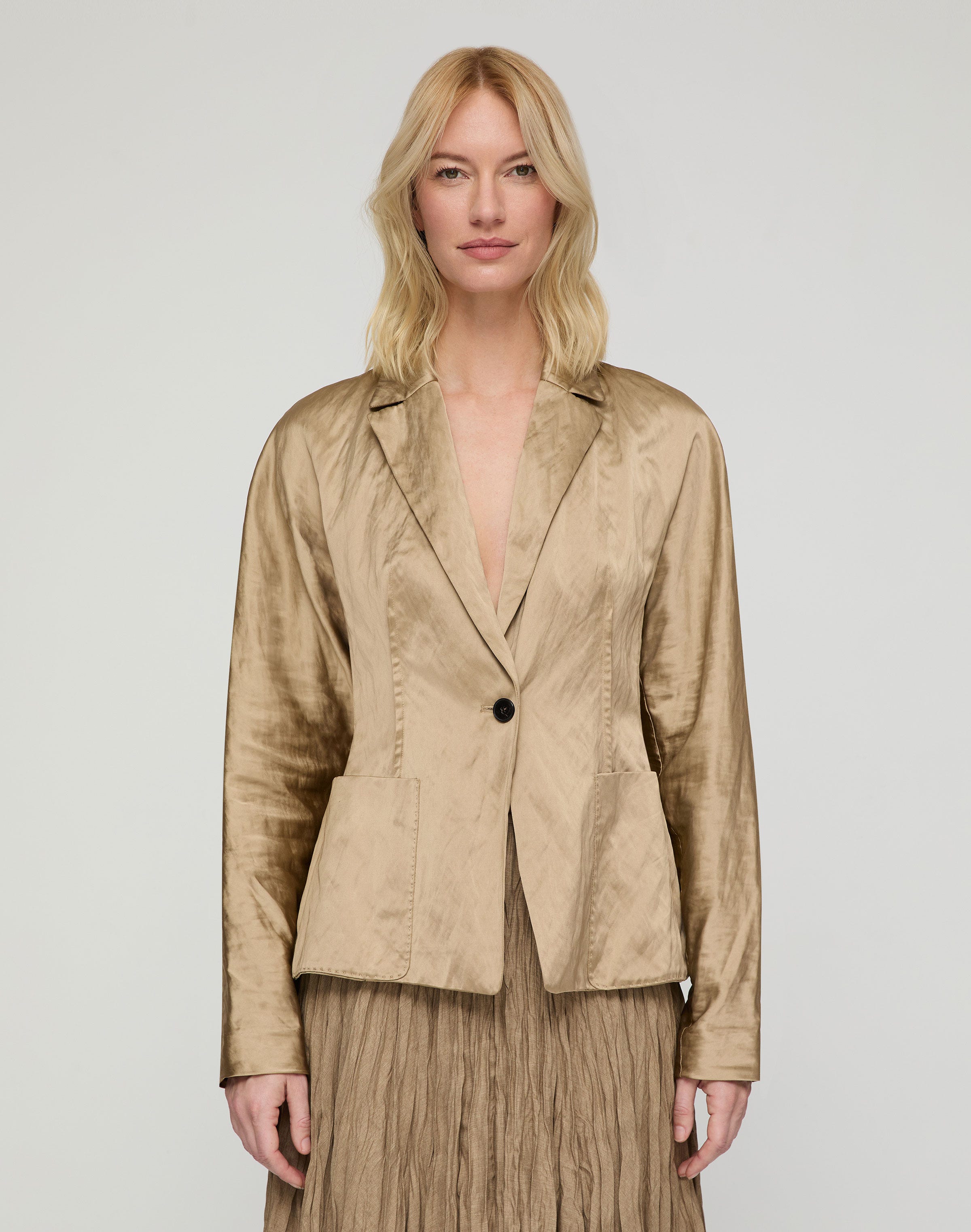 Satin Pintuck Back Jacket