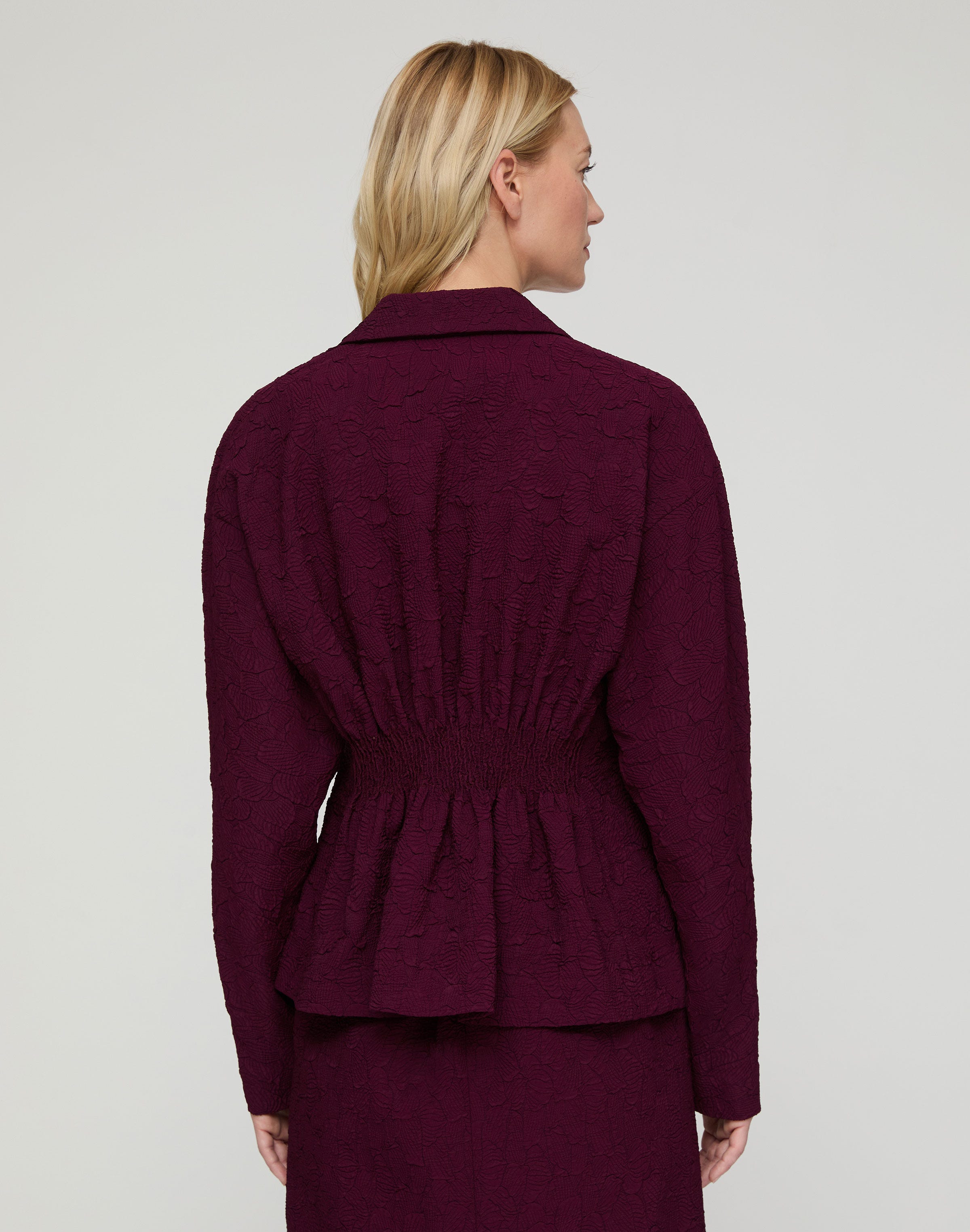 Matelassé Jacquard Pintuck Back Jacket