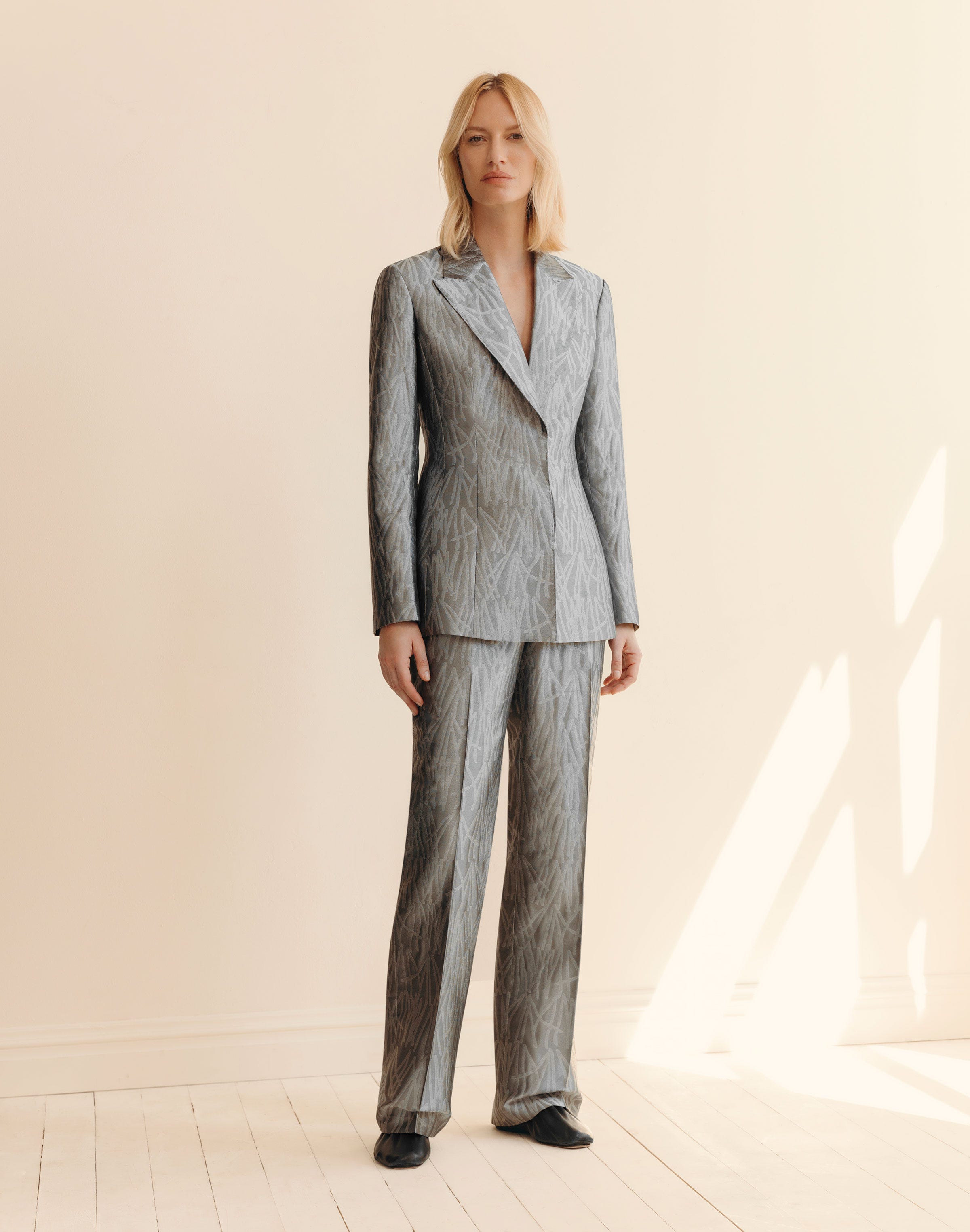 Tassel Jacquard Fitted Blazer