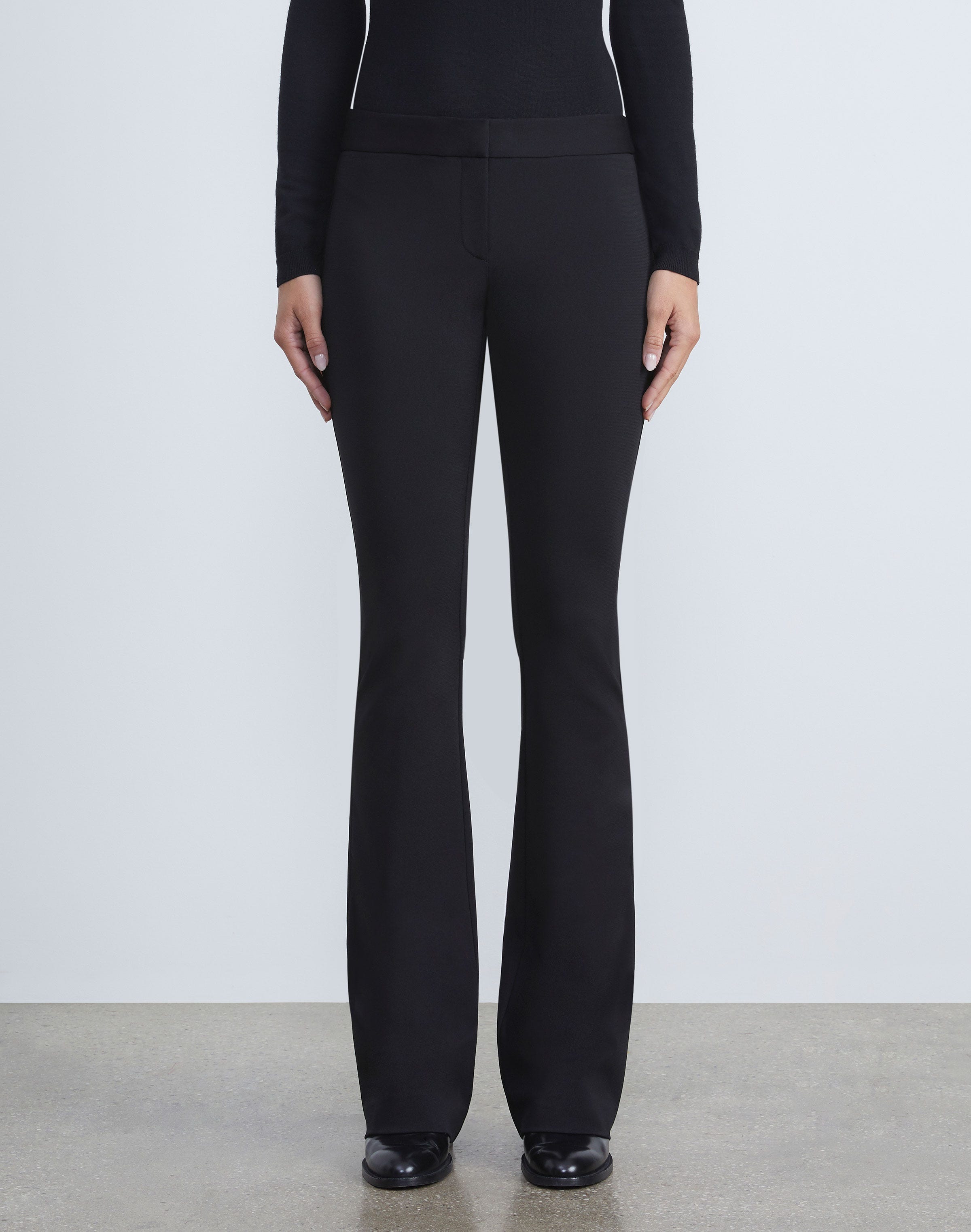 Compact Stretch Viscose Waldorf Flared Pant