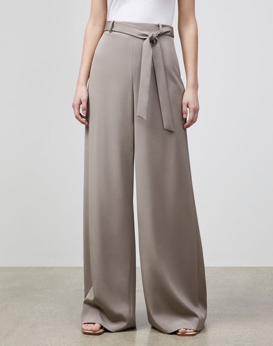 Plus-Size Jackson Wide-Leg Pant In Luxe Stretch Crepe De Chine