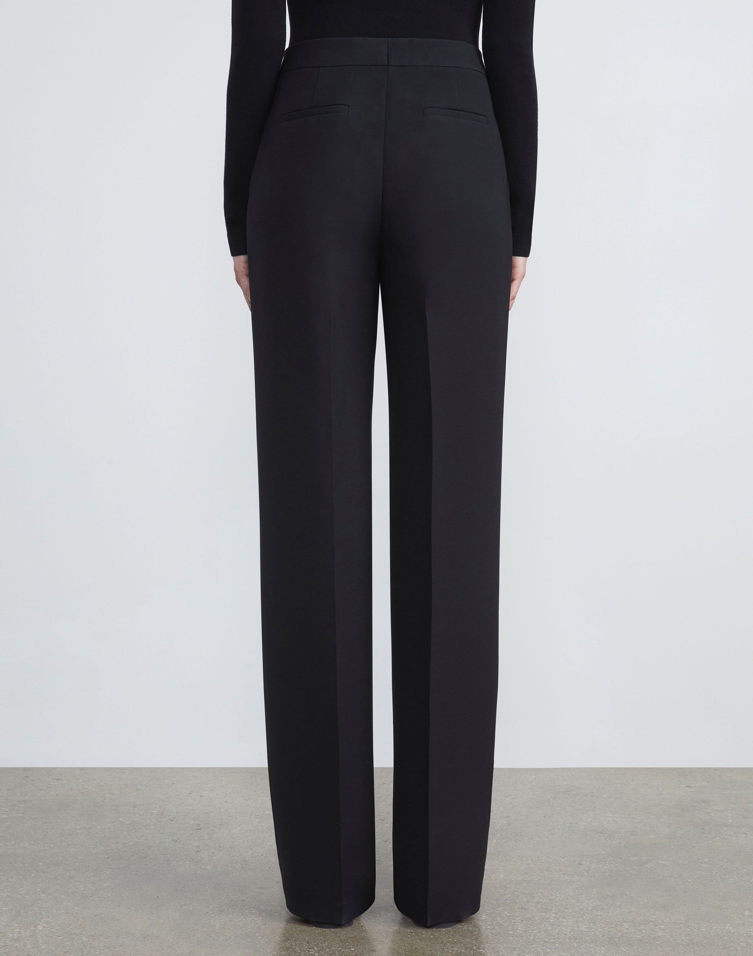 Plus-Size Wool-Silk Crepe Gates Pant