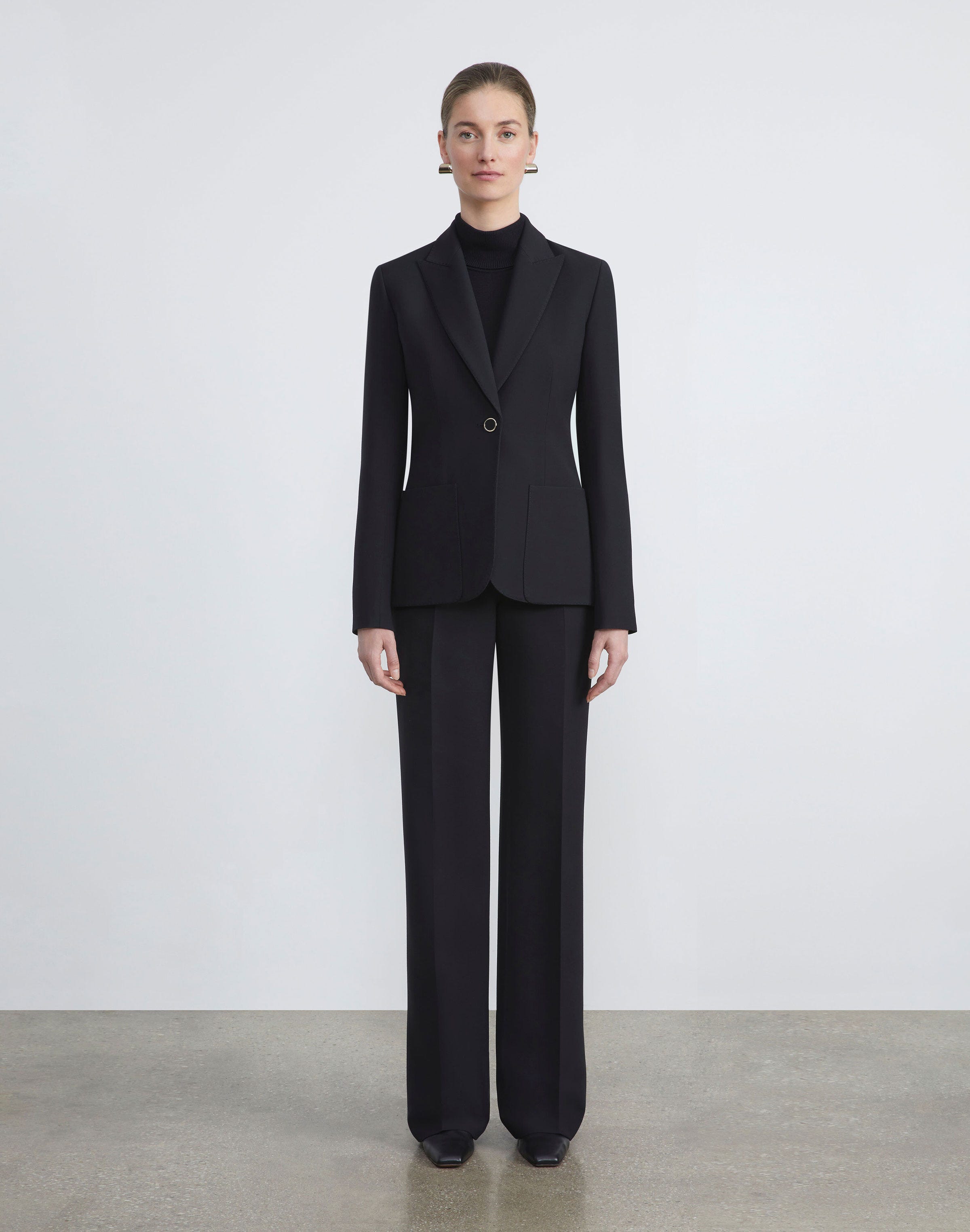Plus-Size Wool-Silk Crepe Gates Pant