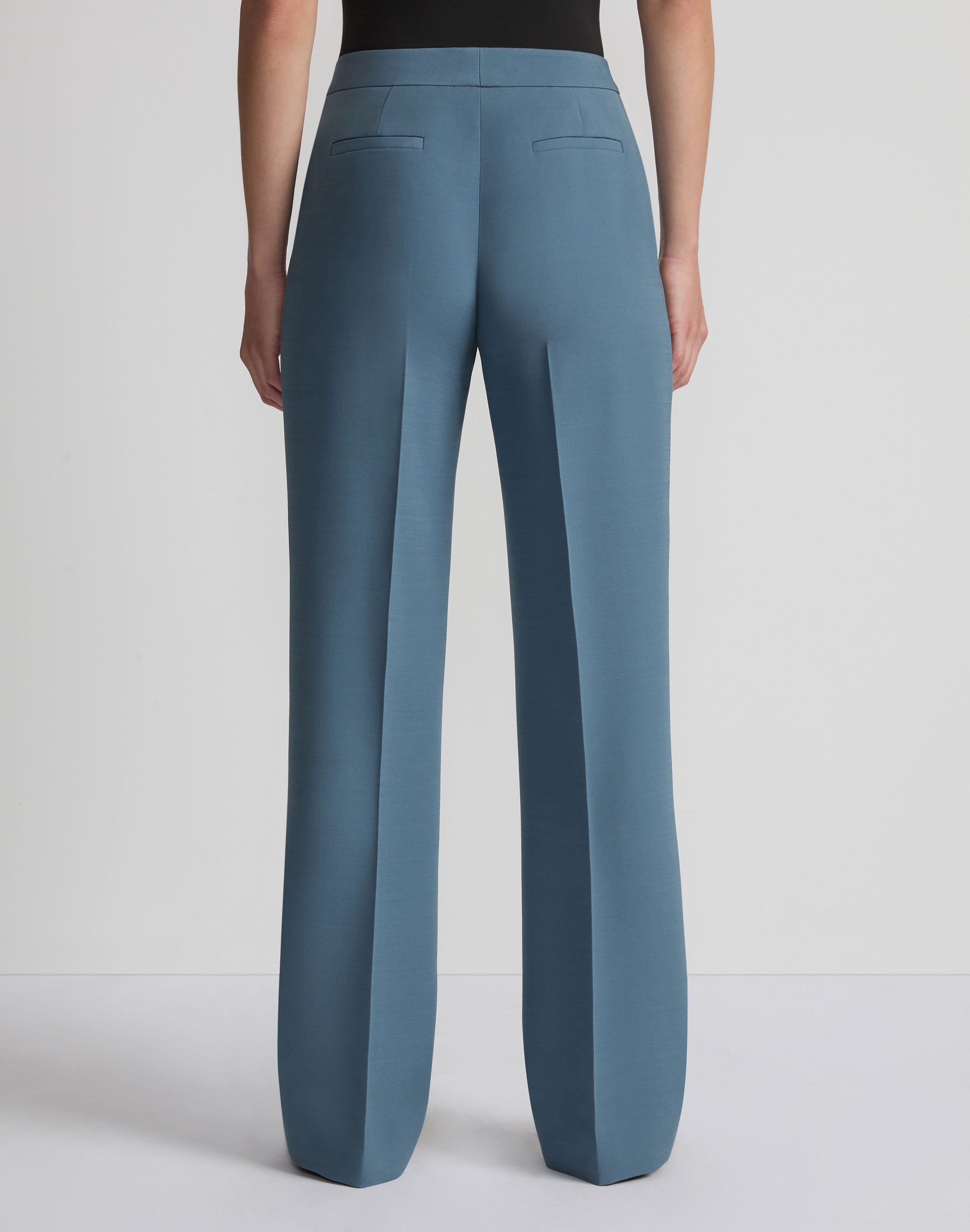 Wool-Silk Crepe Gates Pant