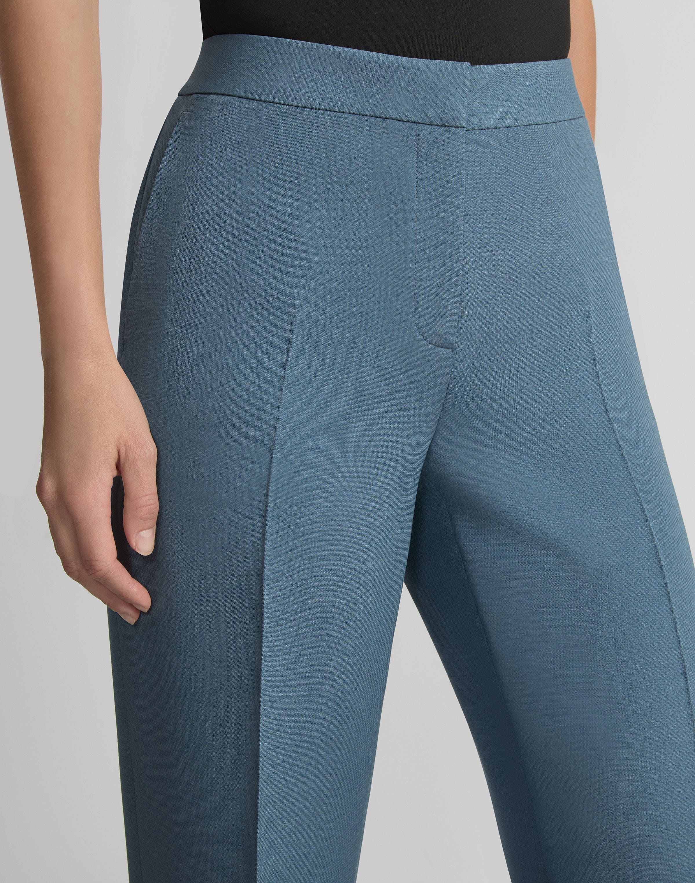 Wool-Silk Crepe Gates Pant