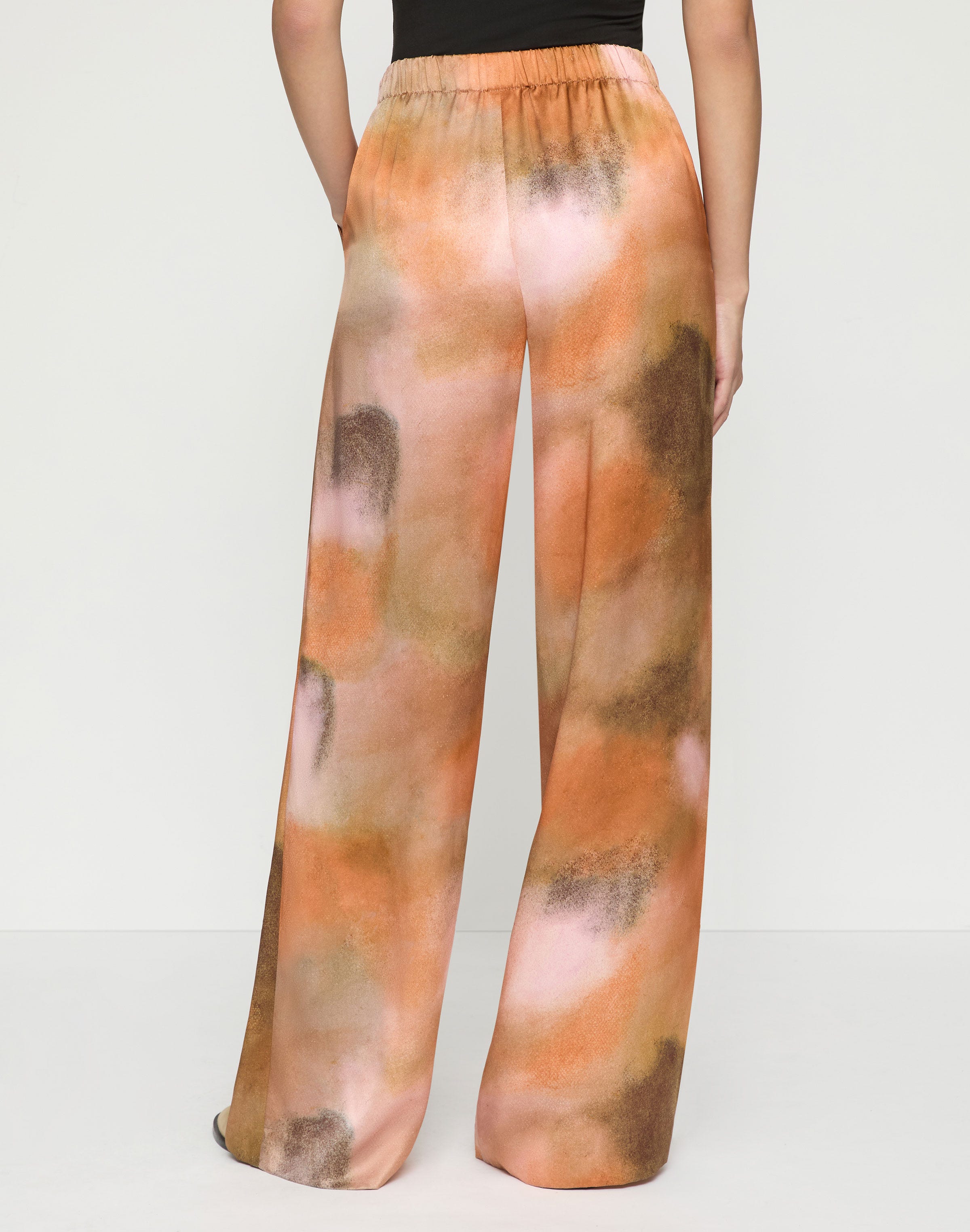 Pastel Print Silk Satin Riverside Pant