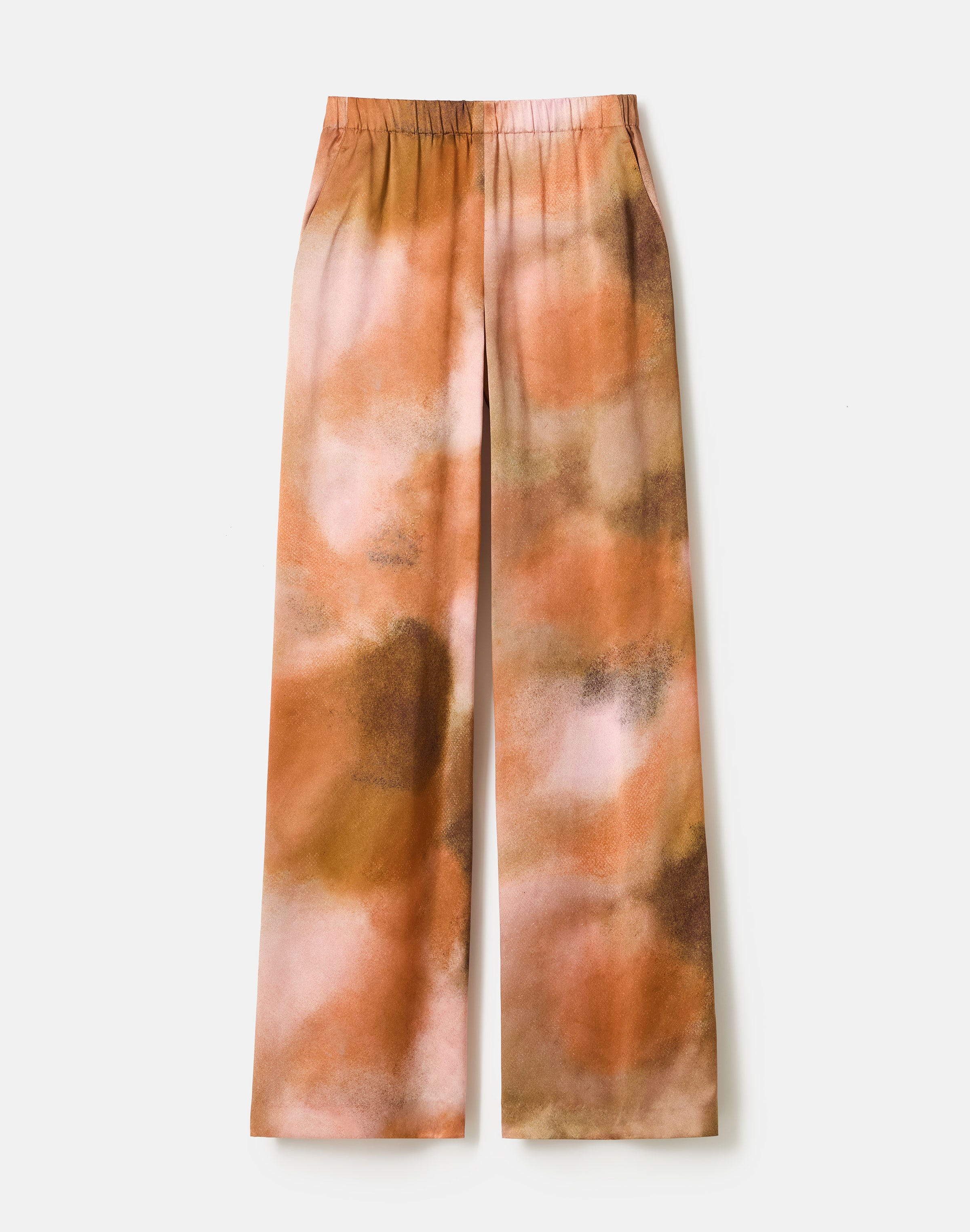Pastel Print Silk Satin Riverside Pant