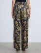 Plus-Size Floral Frost Print Silk Twill Perry Pant
