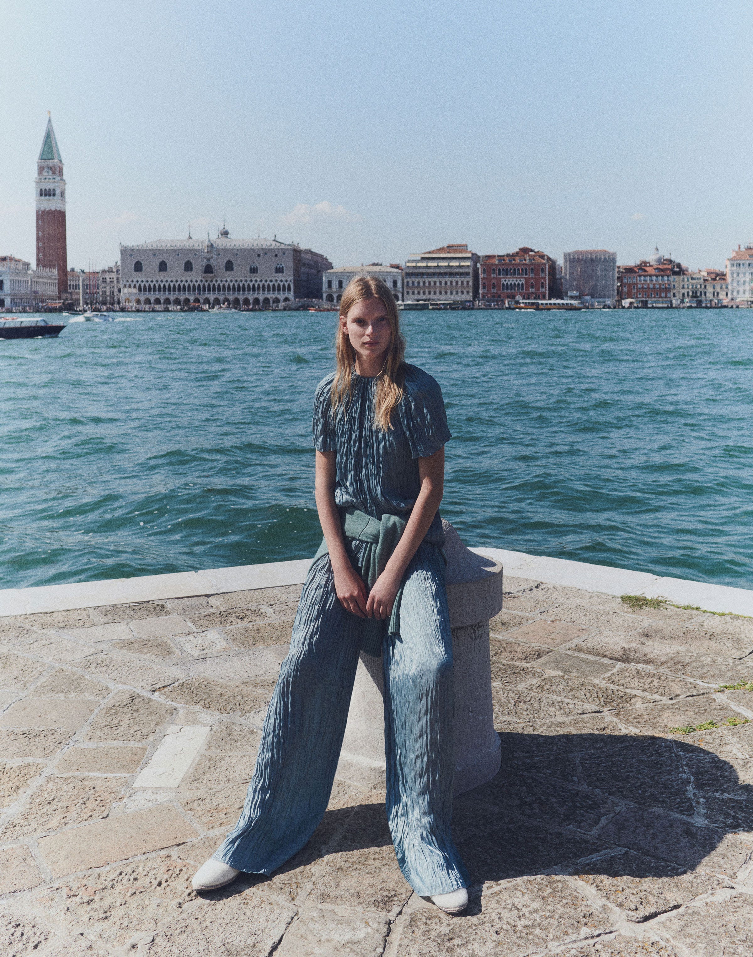 Iridescent Twill Plissé Parkside Pant