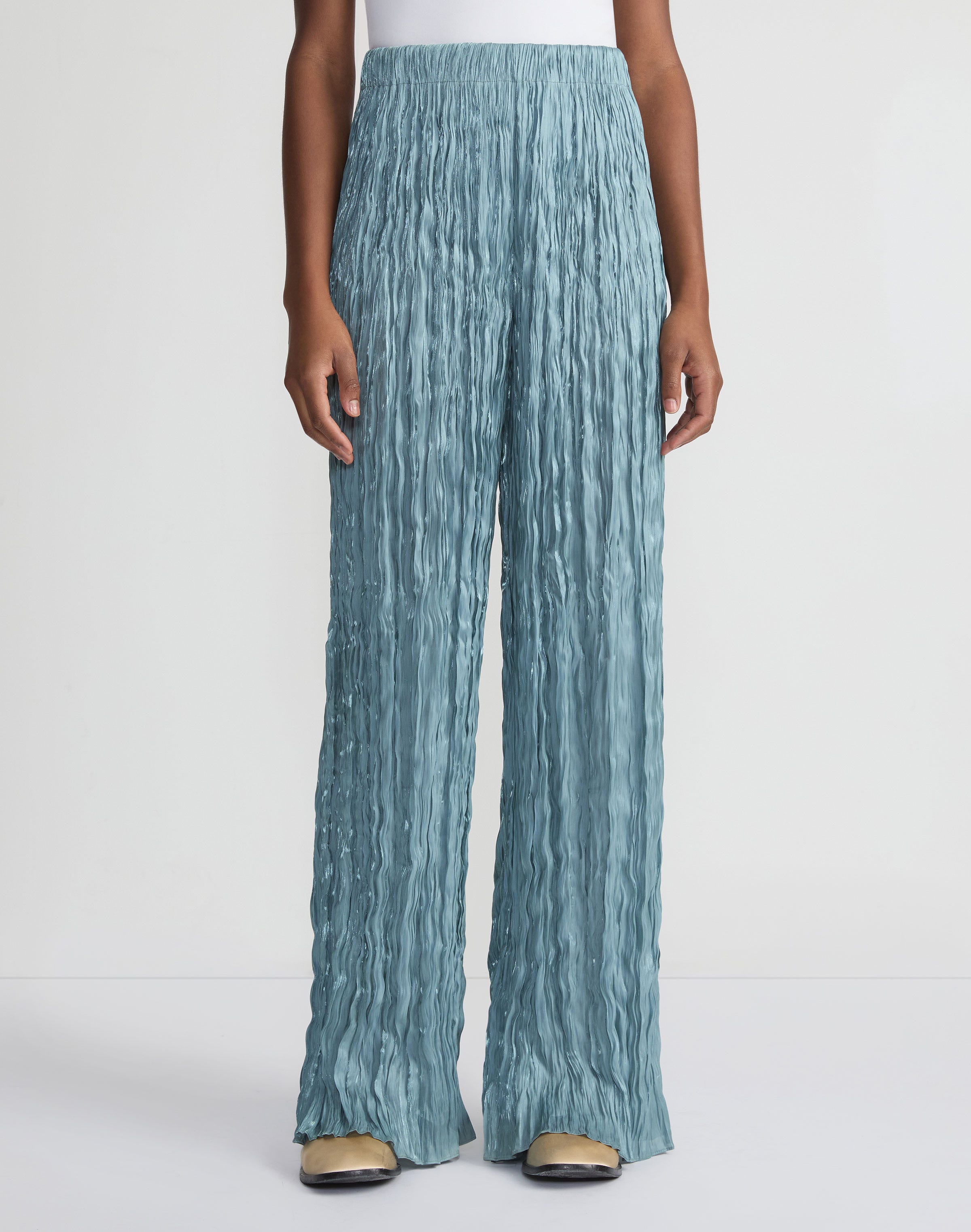 Iridescent Twill Plissé Parkside Pant