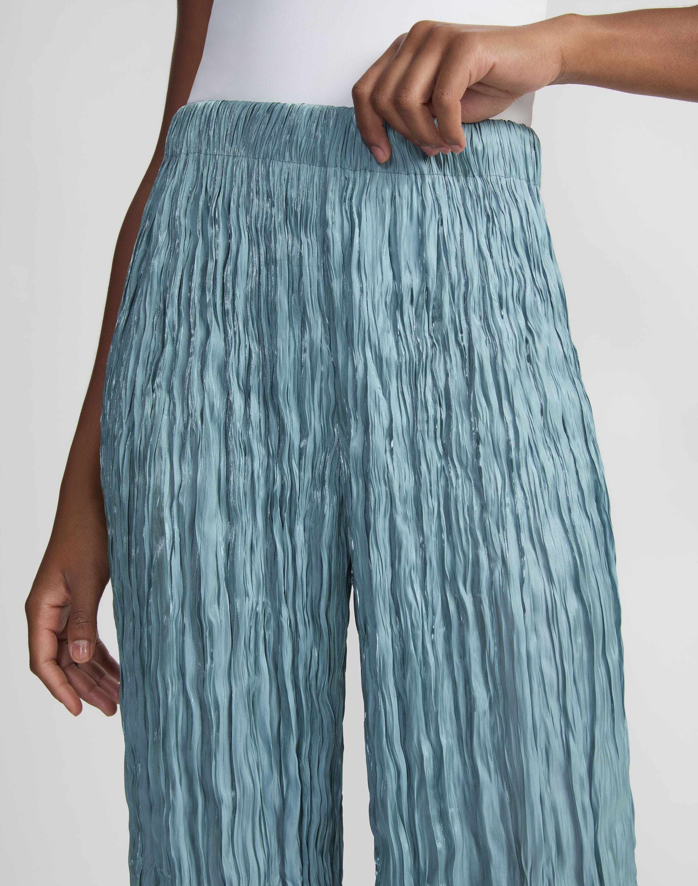 Iridescent Twill Plissé Parkside Pant