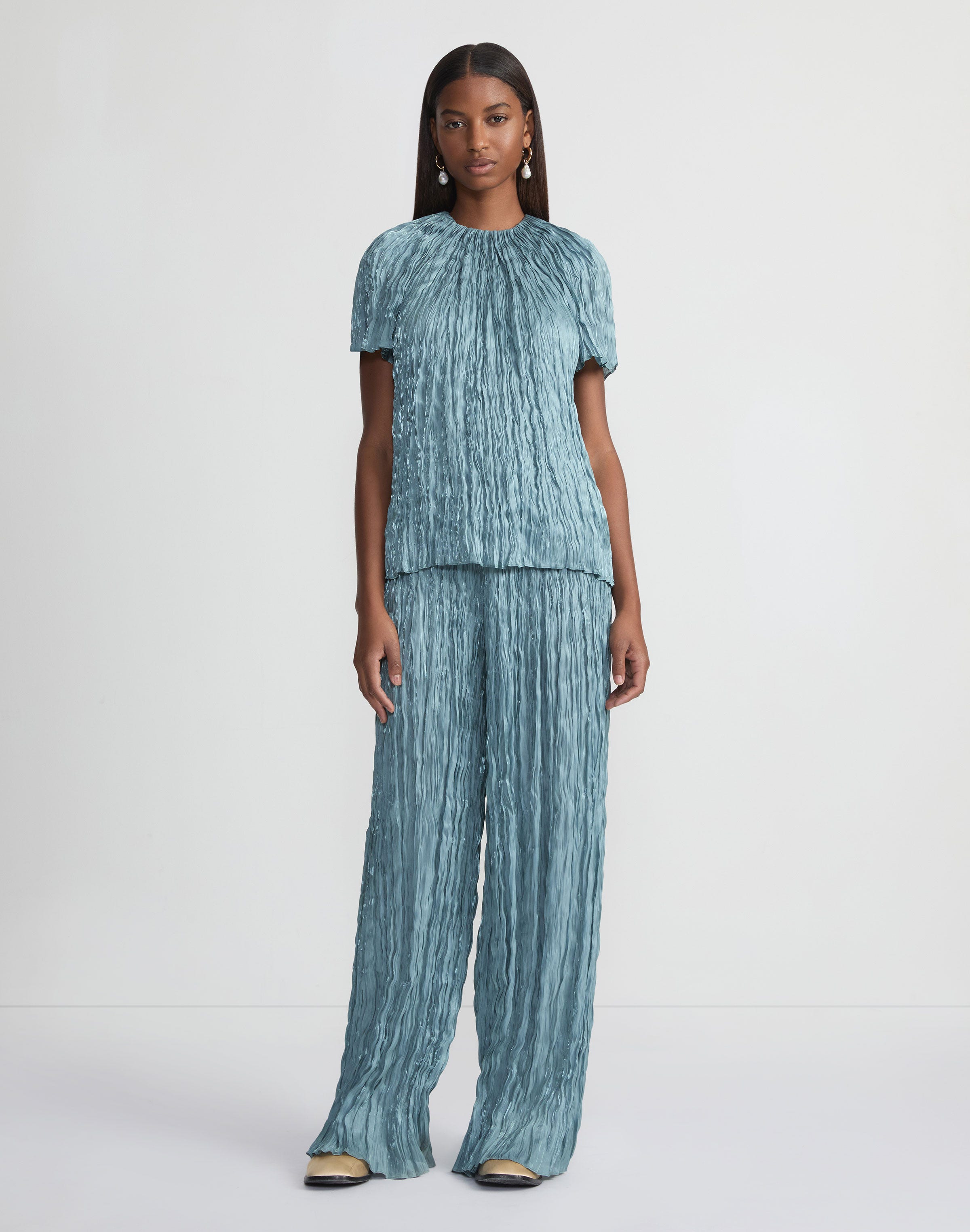 Iridescent Twill Plissé Parkside Pant