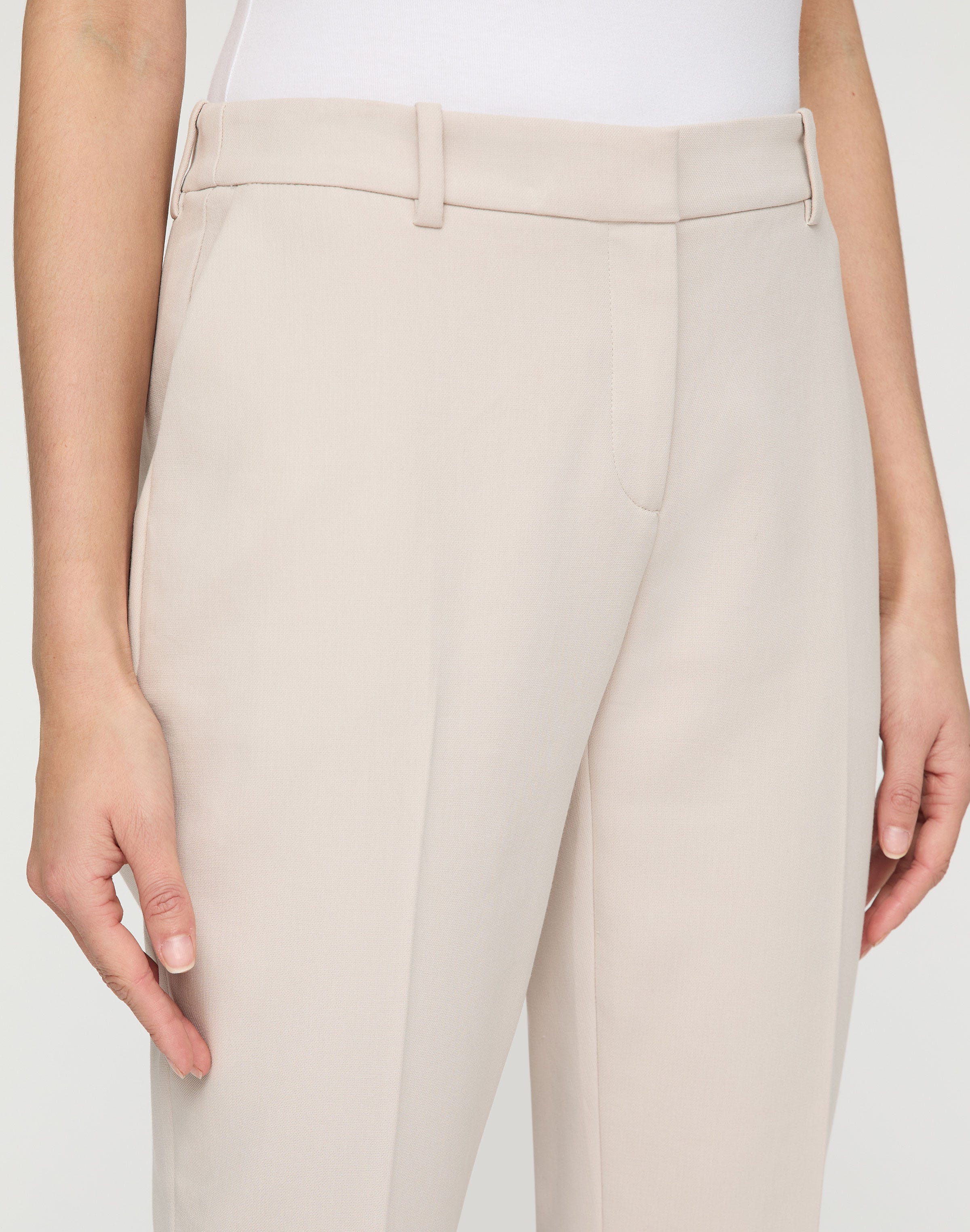 Plus-Size Cotton Double Weave Twill Manhattan Cigarette Pant