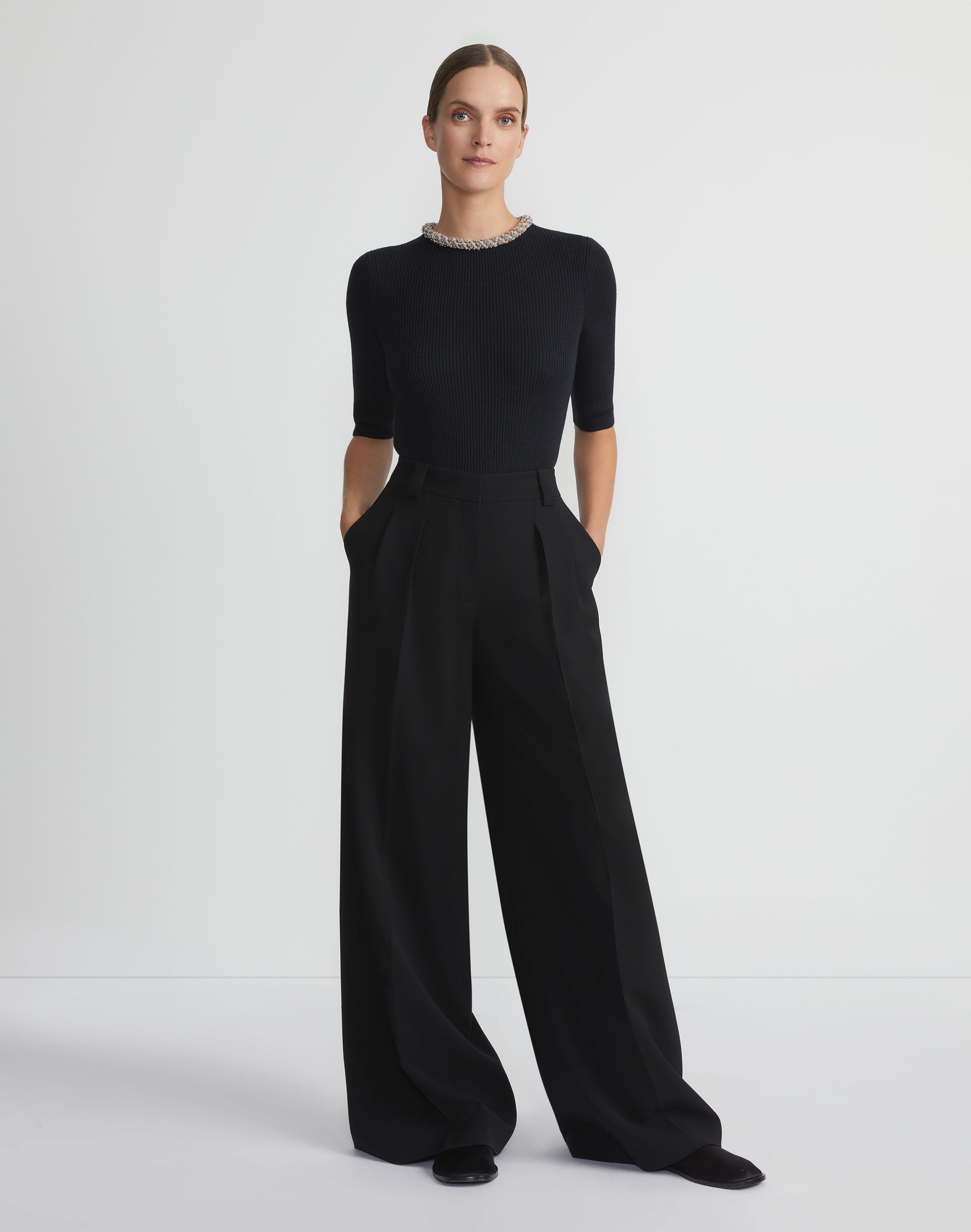 Responsible Finesse Crepe Wyatt Wide Leg Pant