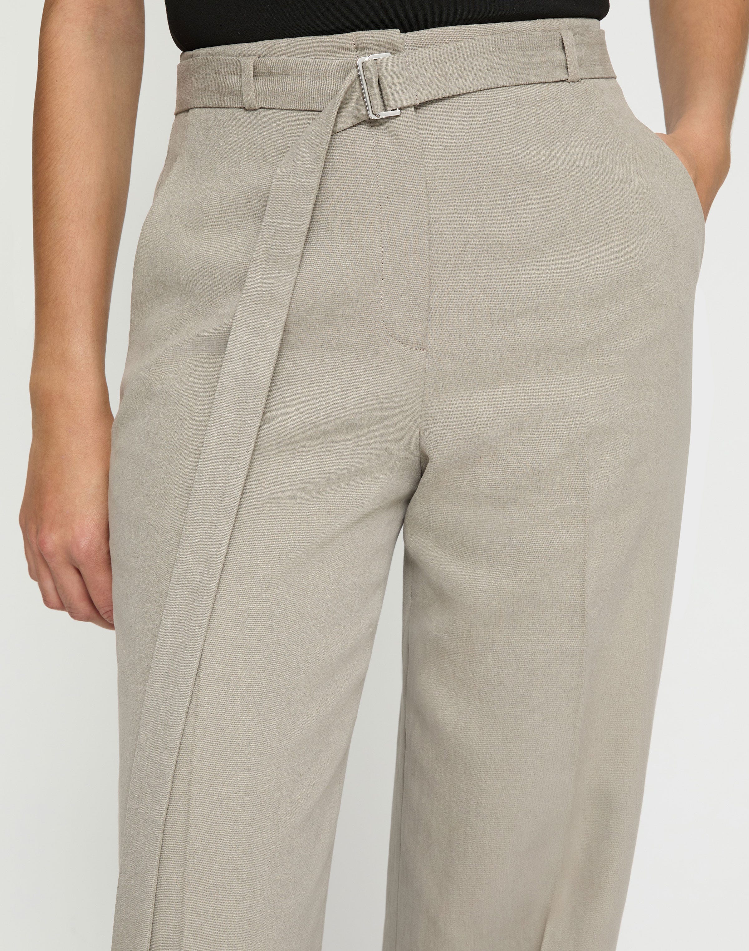 Noble Linen Clark Belted Wide Leg Pant