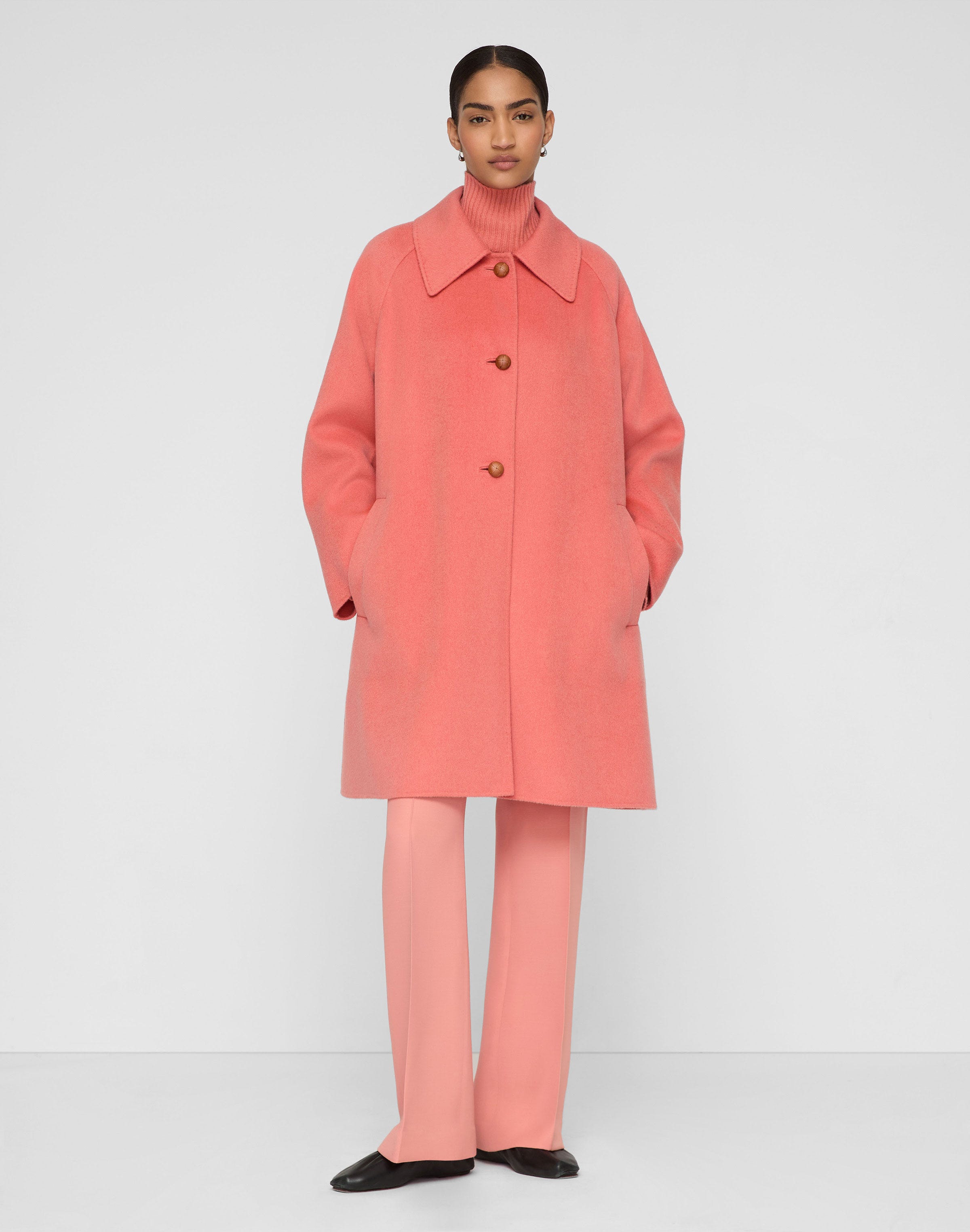 Wool-Silk Crepe Saint Marks Flare Pant