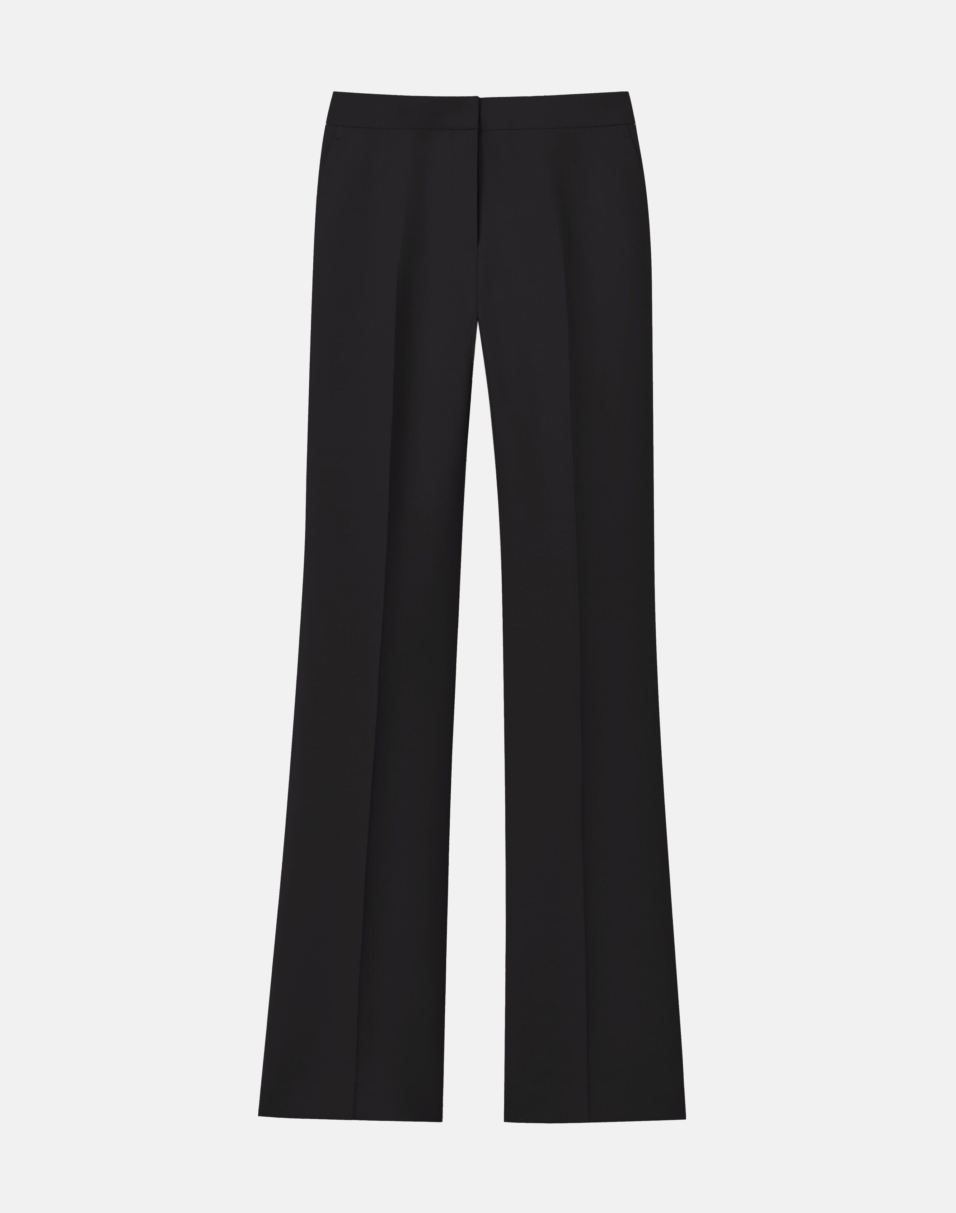 Petite Wool-Silk Crepe Saint Marks Flare Pant