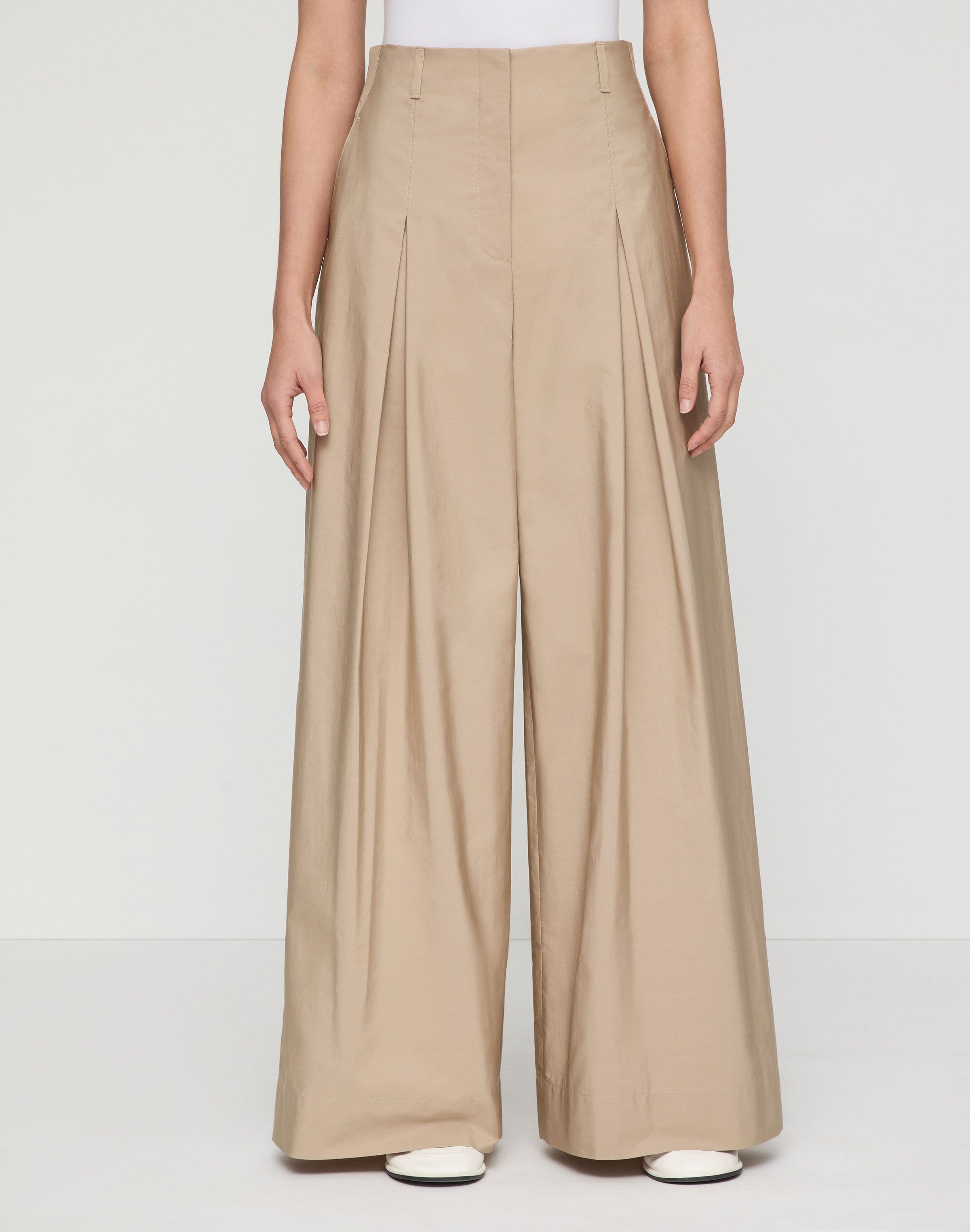 Organic Cotton Poplin Warren Wide Leg Pant