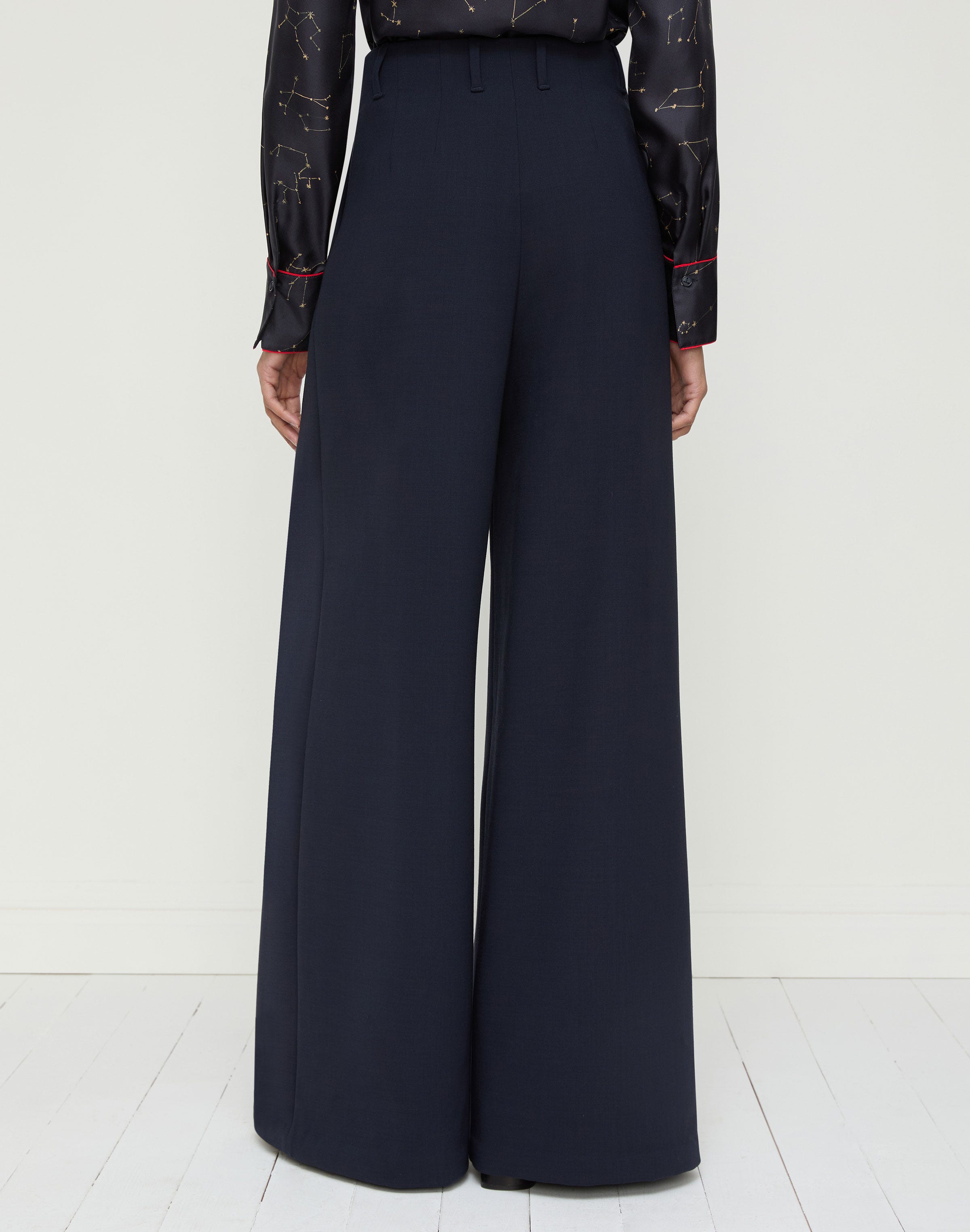 Responsible Wool Double Face Warren Pleated Wide Leg Pant