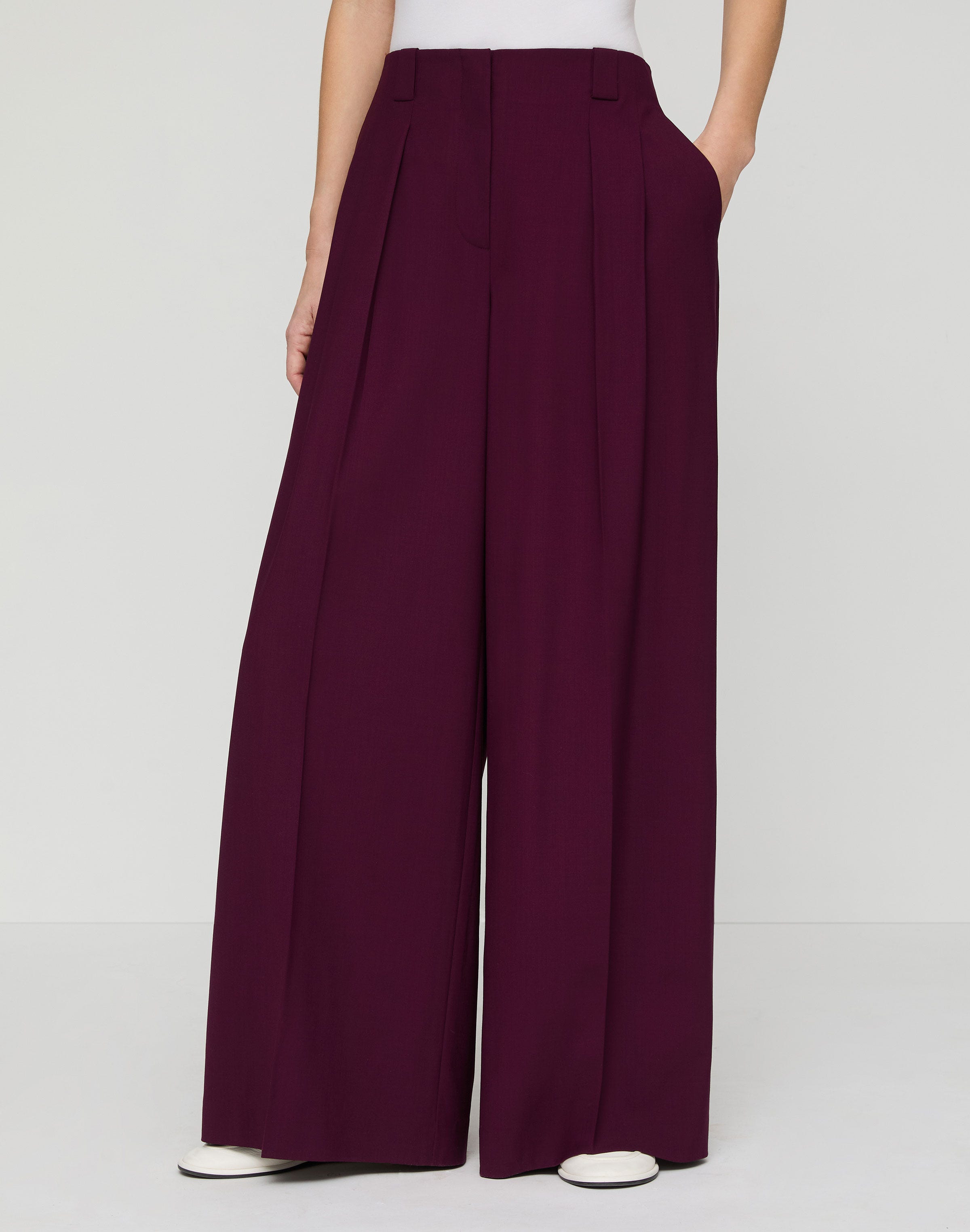 Tropical Wool Wyatt Wide Leg Pant