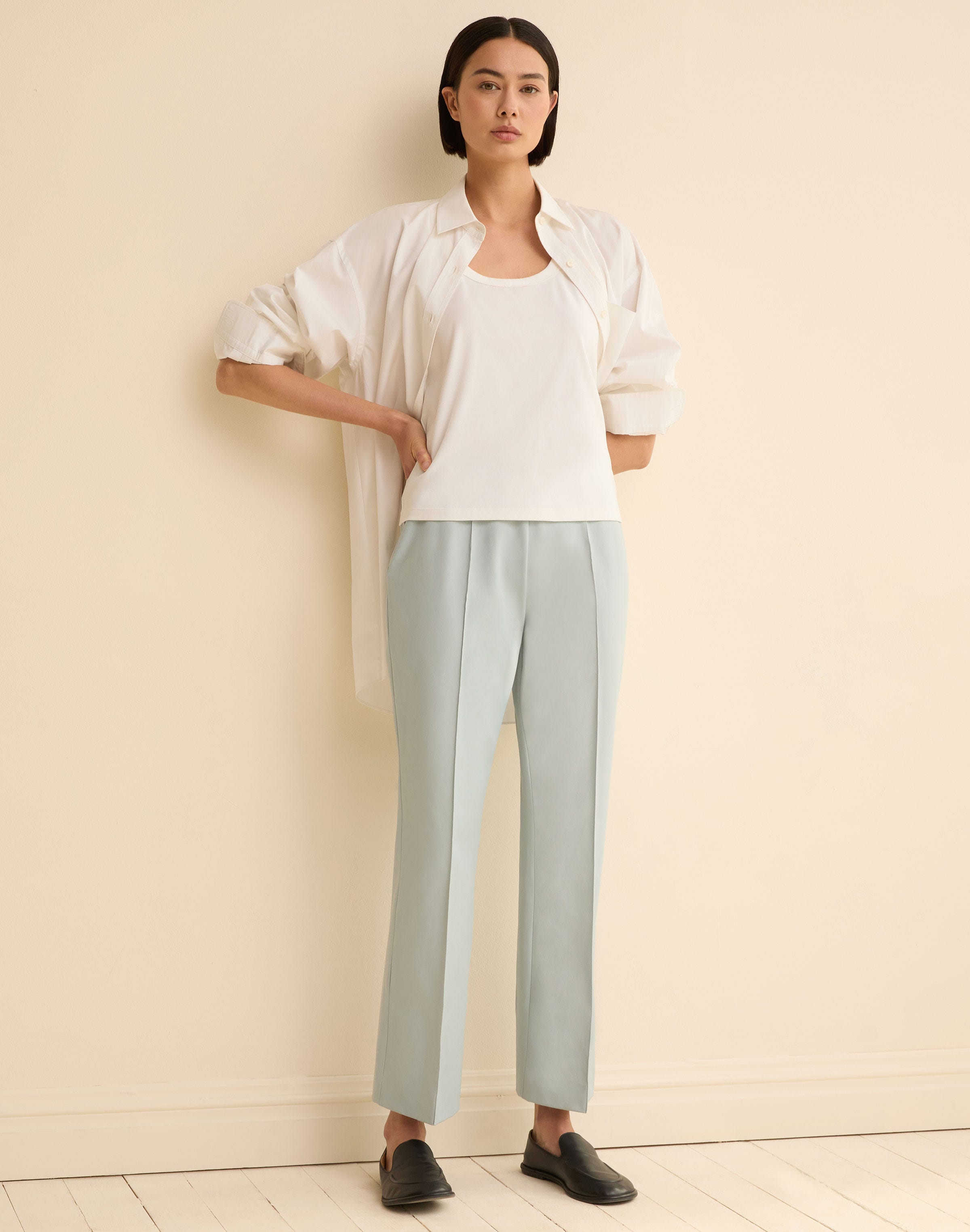 Techno Stretch Twill Vesey Flare Ankle Pant