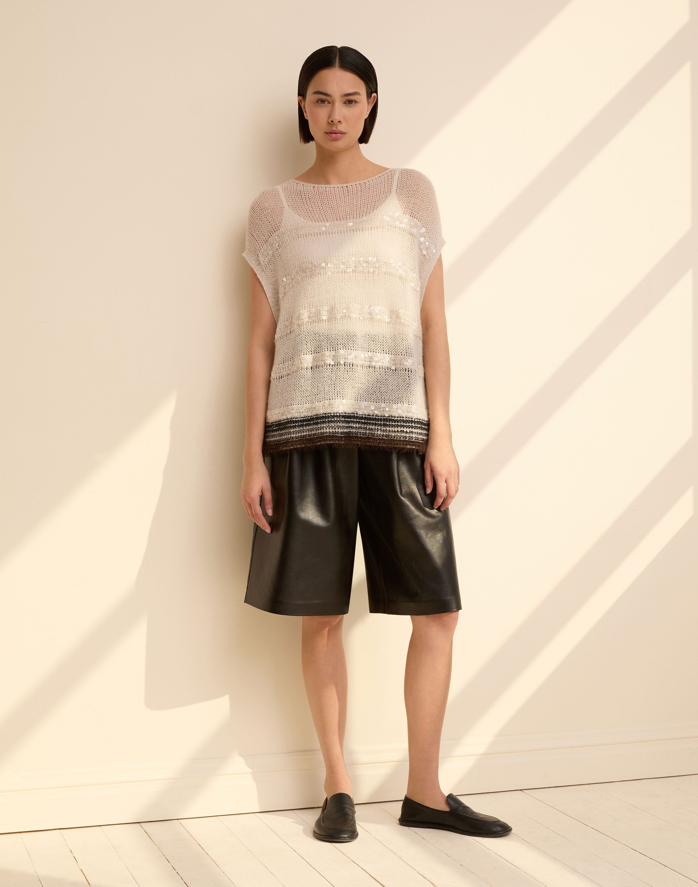 Nappa Leather Sutton Wide Leg Short