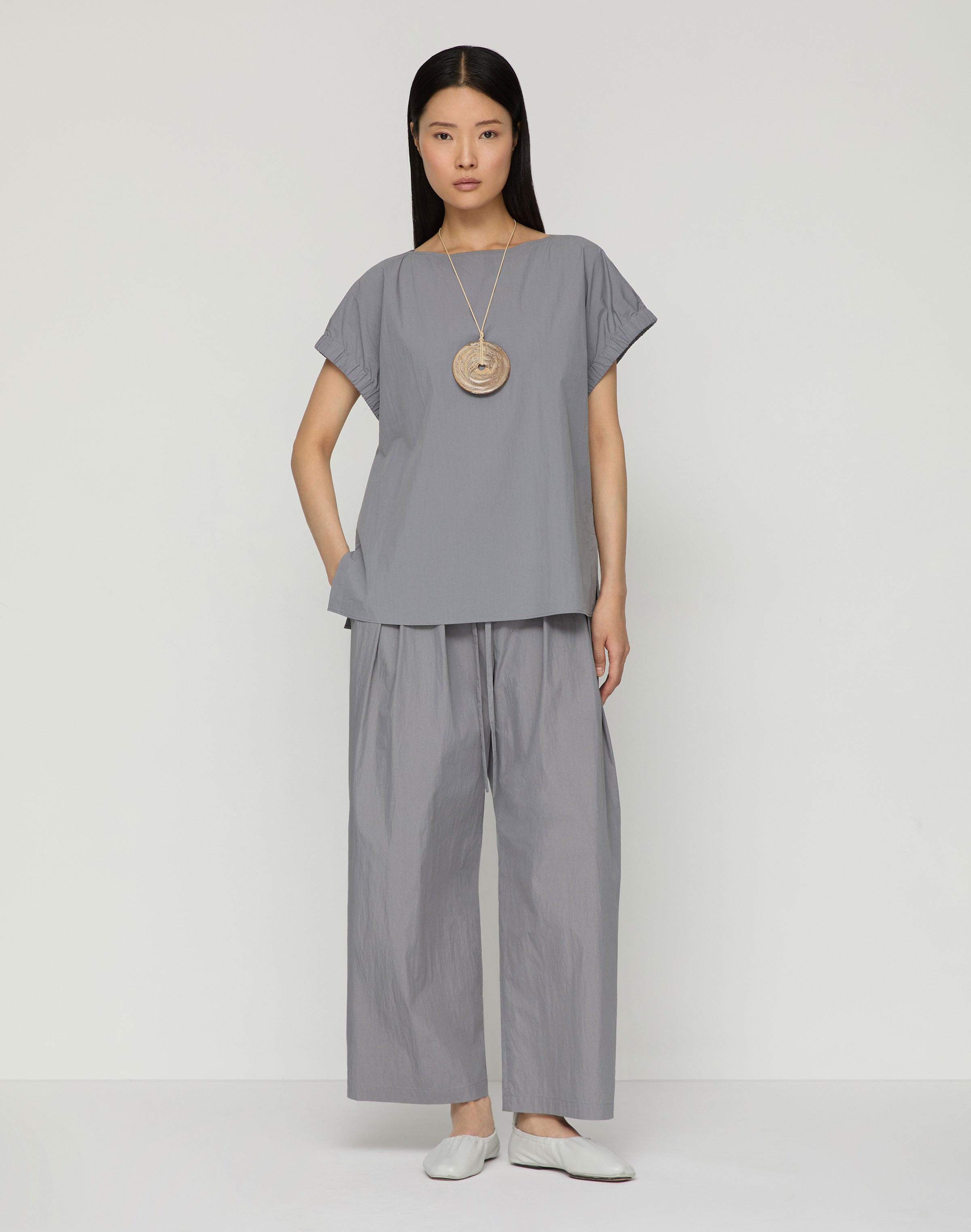 Travel Cotton Dean Wide Leg Ankle Pant