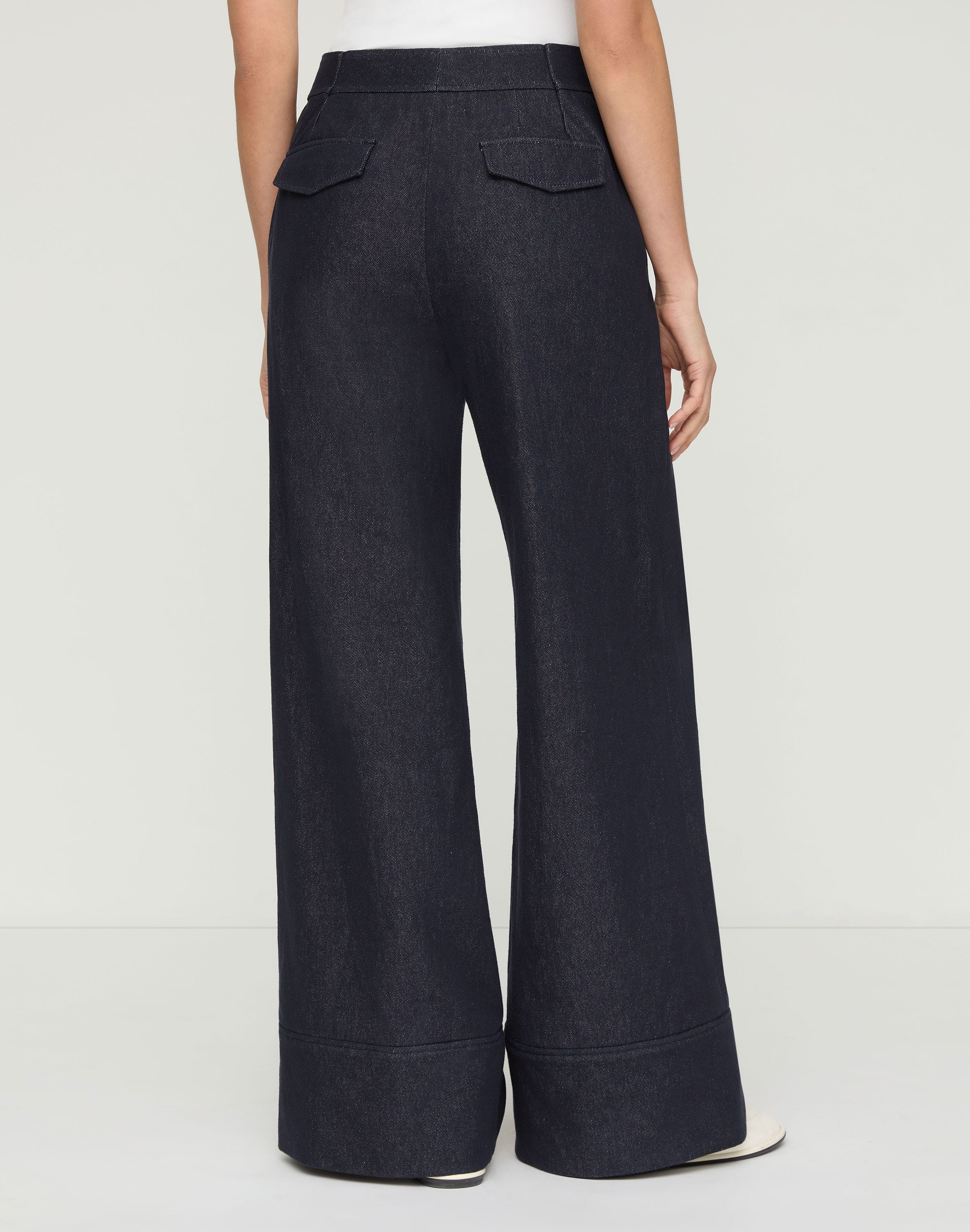 Cotton-Linen Twill Charles Wide Leg Pant