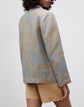 Amaris Shirt Jacket In Zevron Print Italian Linen