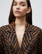 Plus-Size Valeria Jacket In Zevron Print Granular Weave
