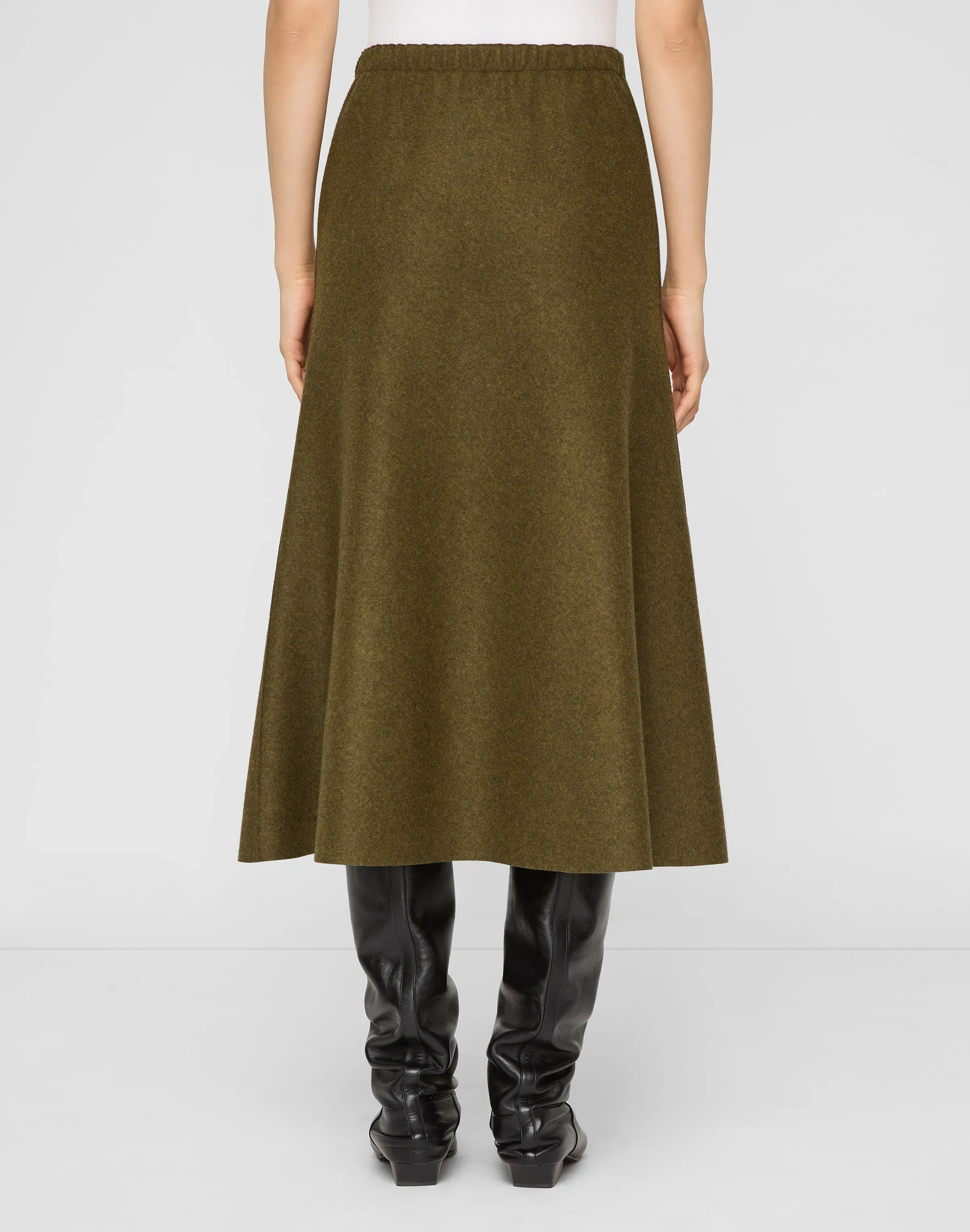 Wool-Cashmere Double Face Jersey Reversible Skirt