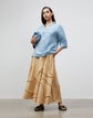 Helena Skirt In Eyelash Embellished Summer Linen