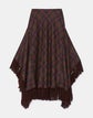 Tartan Plaid Virgin Wool Tassel Handkerchief Skirt