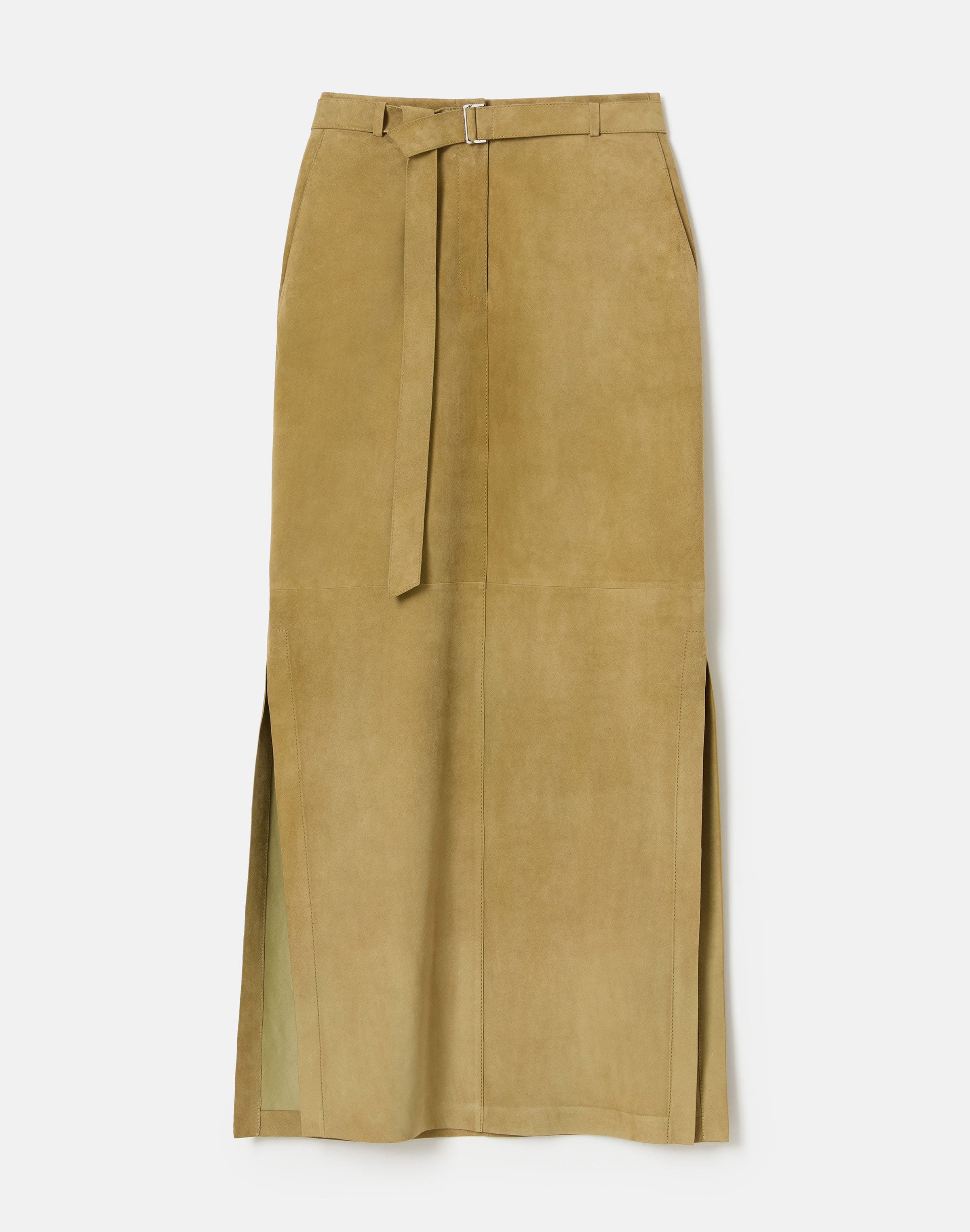 Paperfine Suede Side Slit Maxi Skirt 