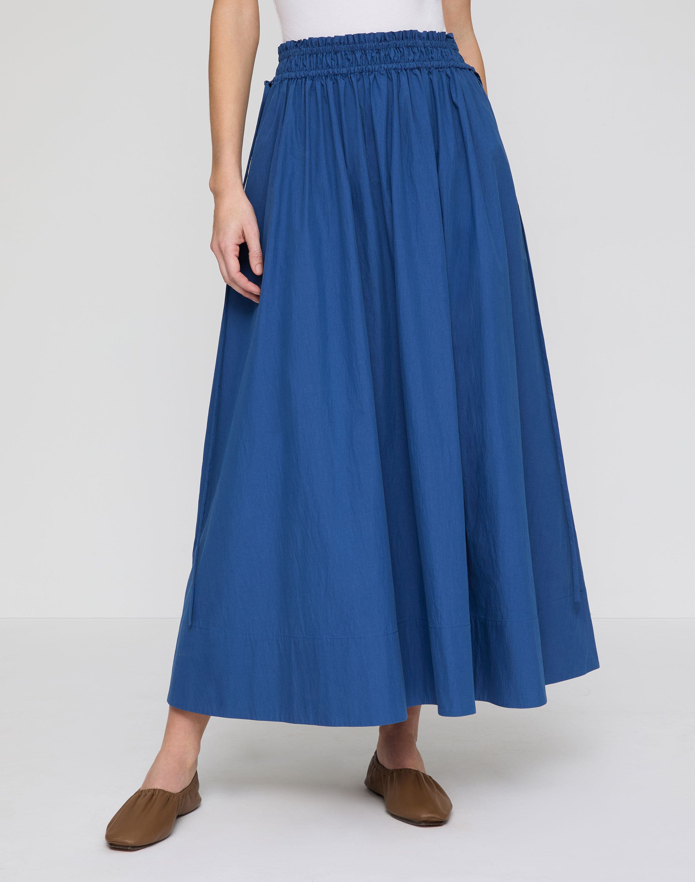 Travel Cotton Gathered Waist Skirt