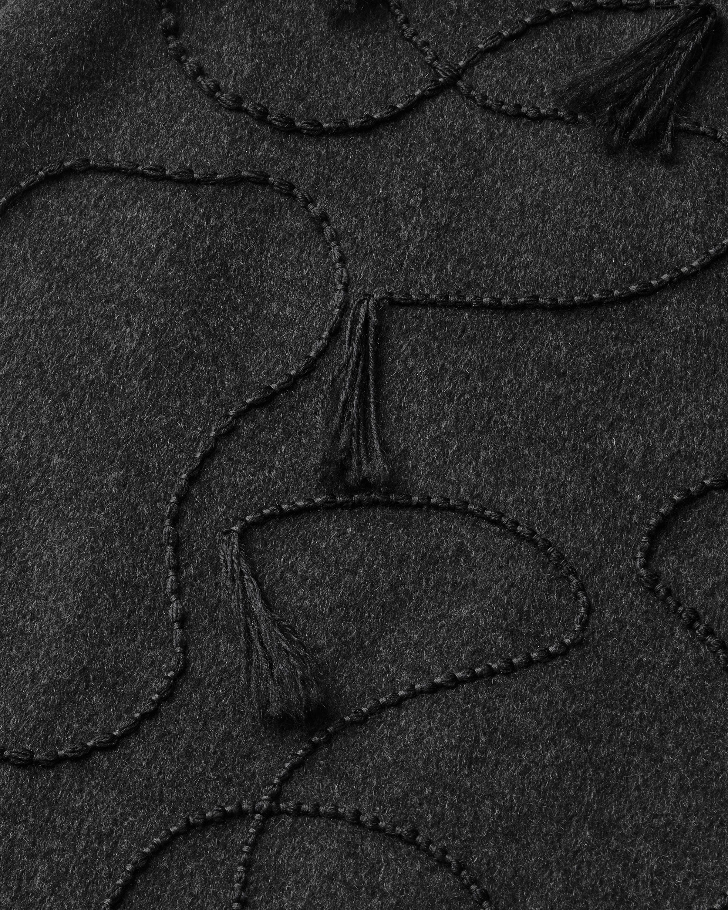 Hand Embroidered Tassel Wool-Cashmere Double Face Skirt