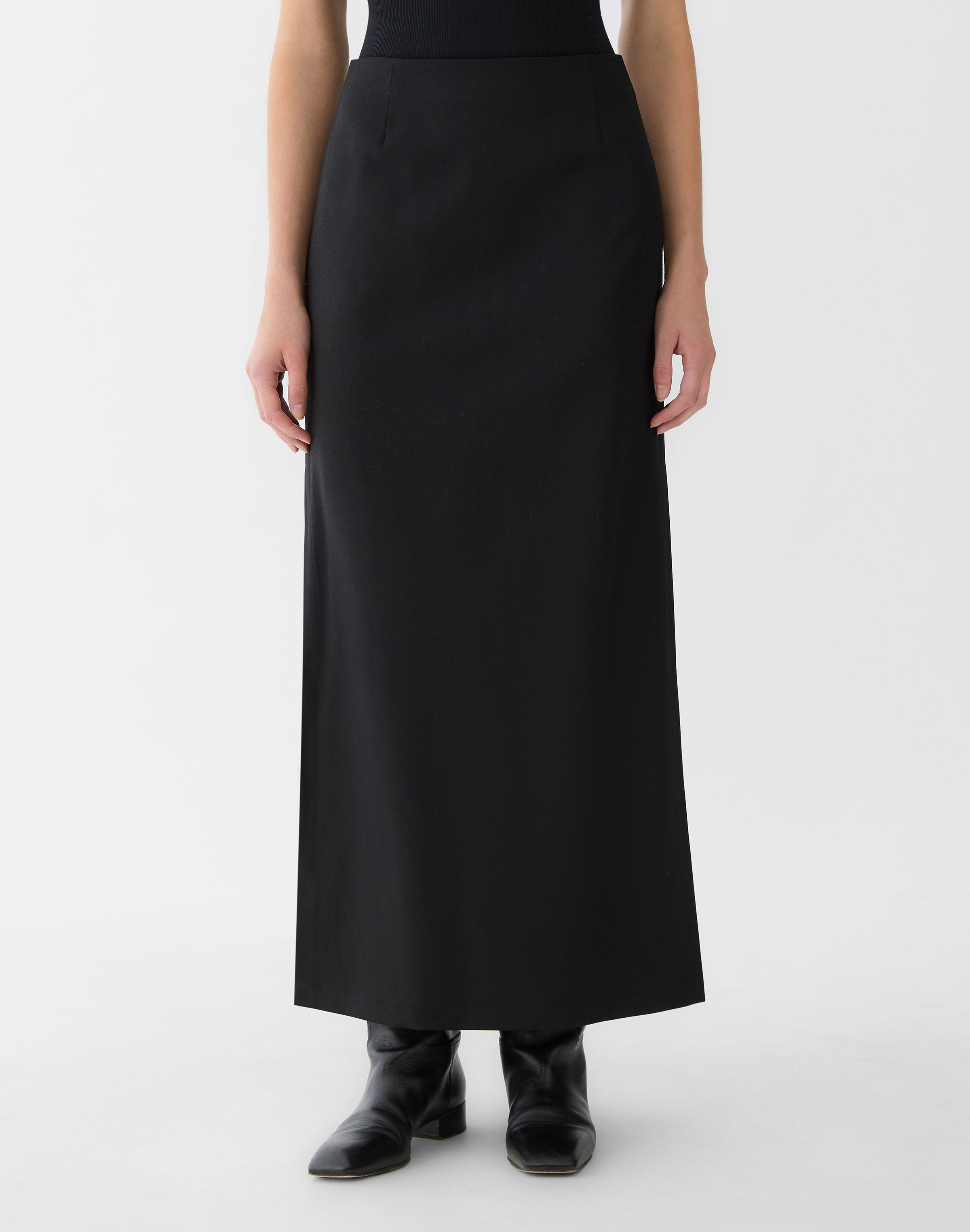 Responsible Stretch Wool  Maxi Skirt