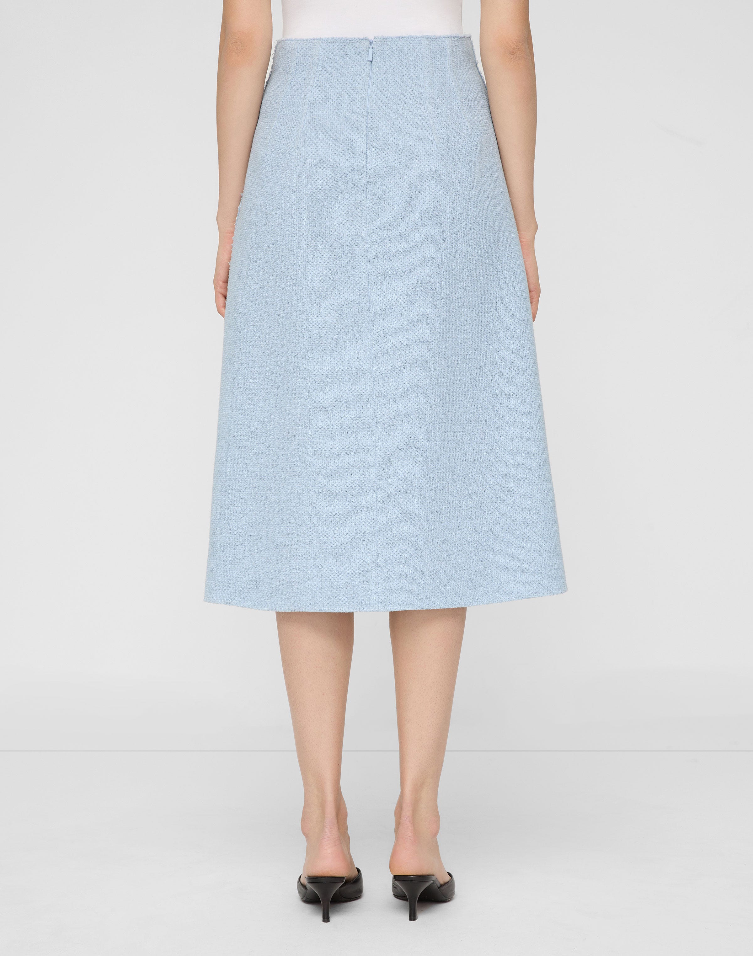 Organic Cotton Dobby A-Line Midi Skirt