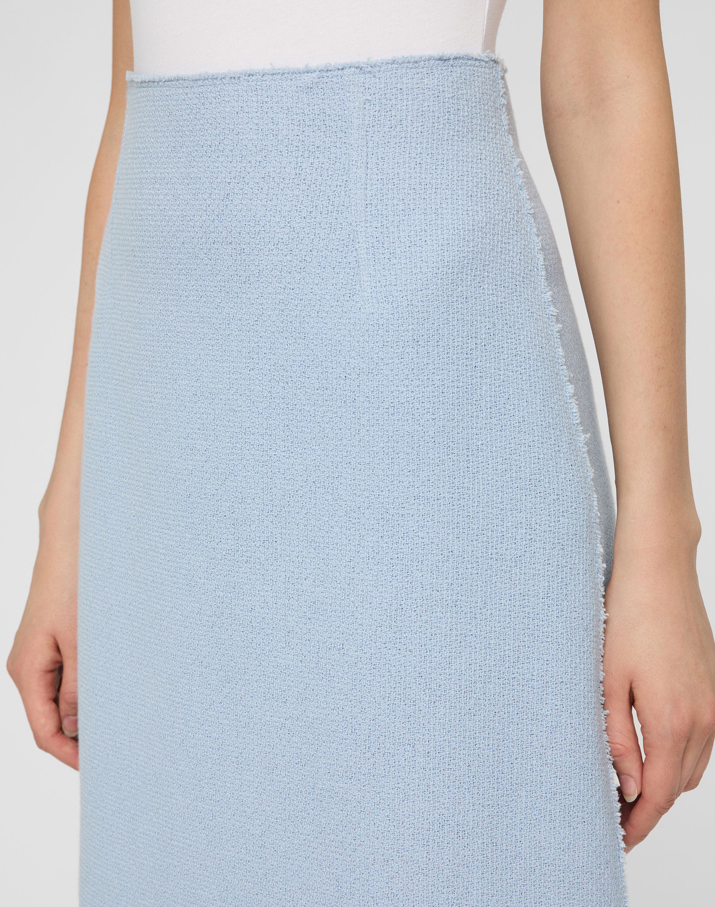 Organic Cotton Dobby A-Line Midi Skirt