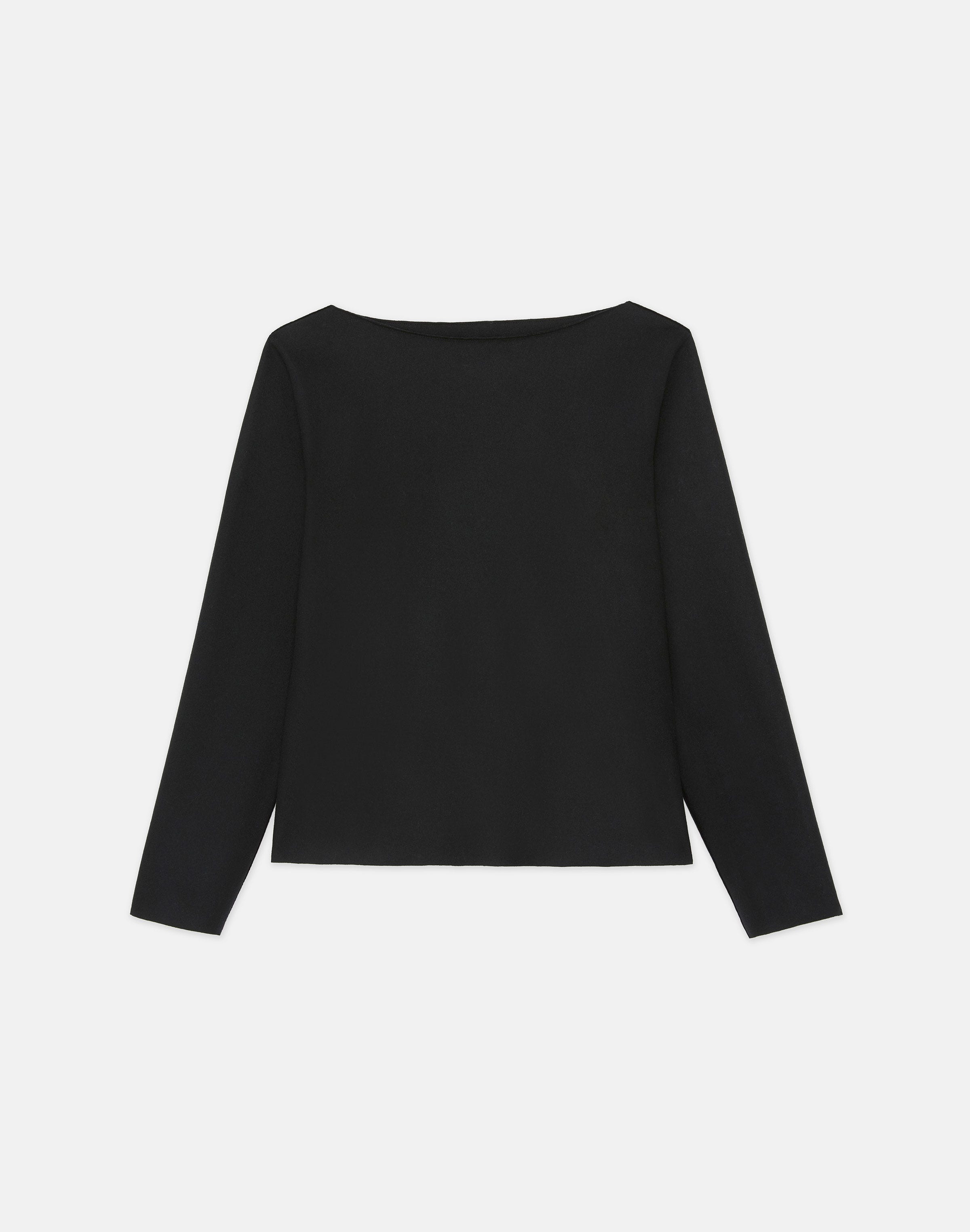 Boiled Wool-Cashmere Jersey Bateau Neck Top