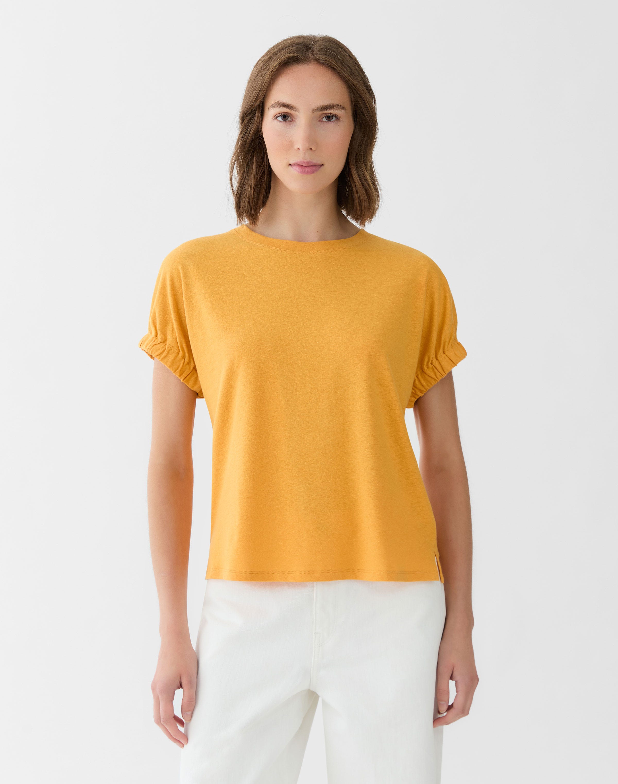 Linen-Cotton Jersey Crewneck Tee