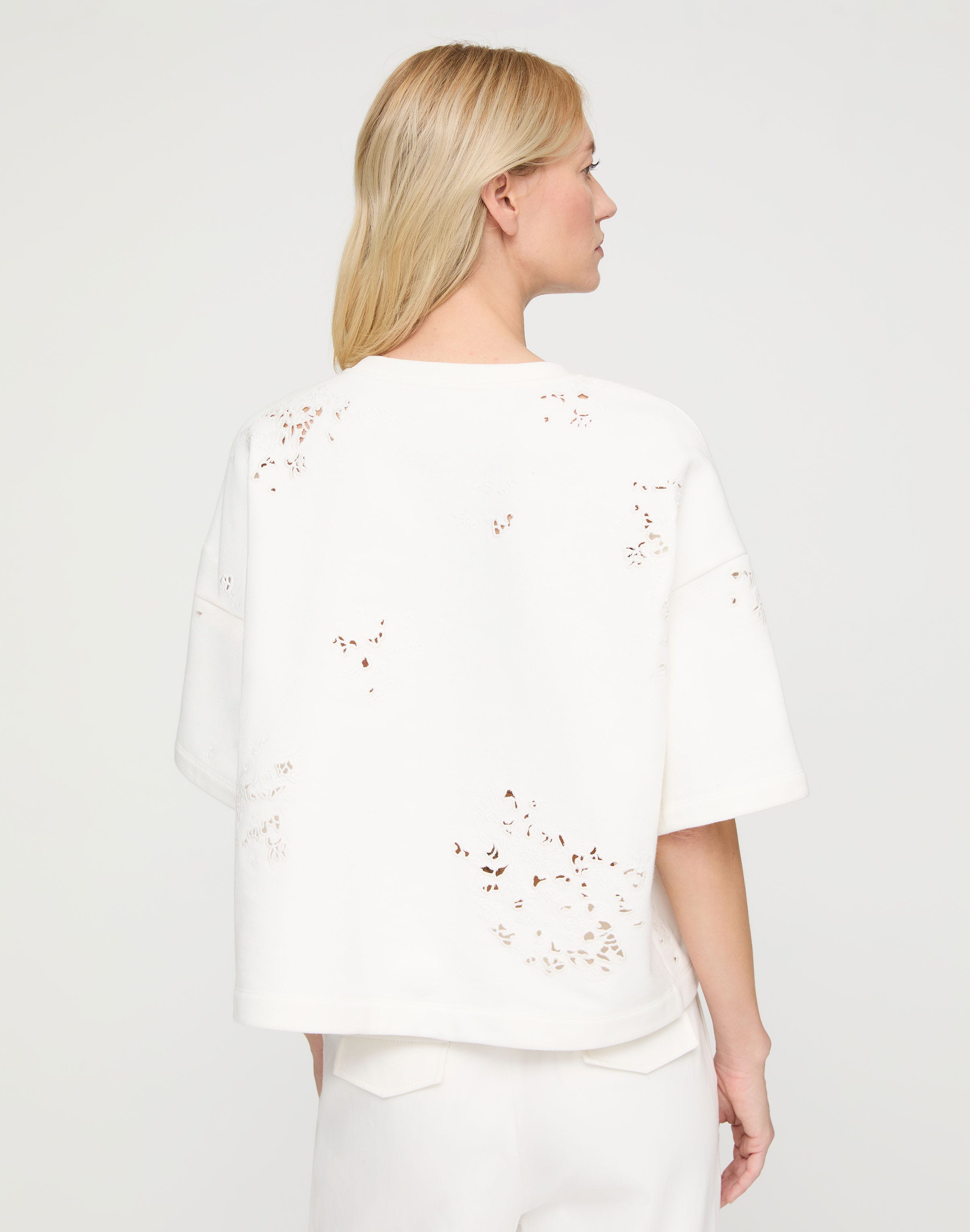 Hand Cutout Cotton French Terry Sweatshirt