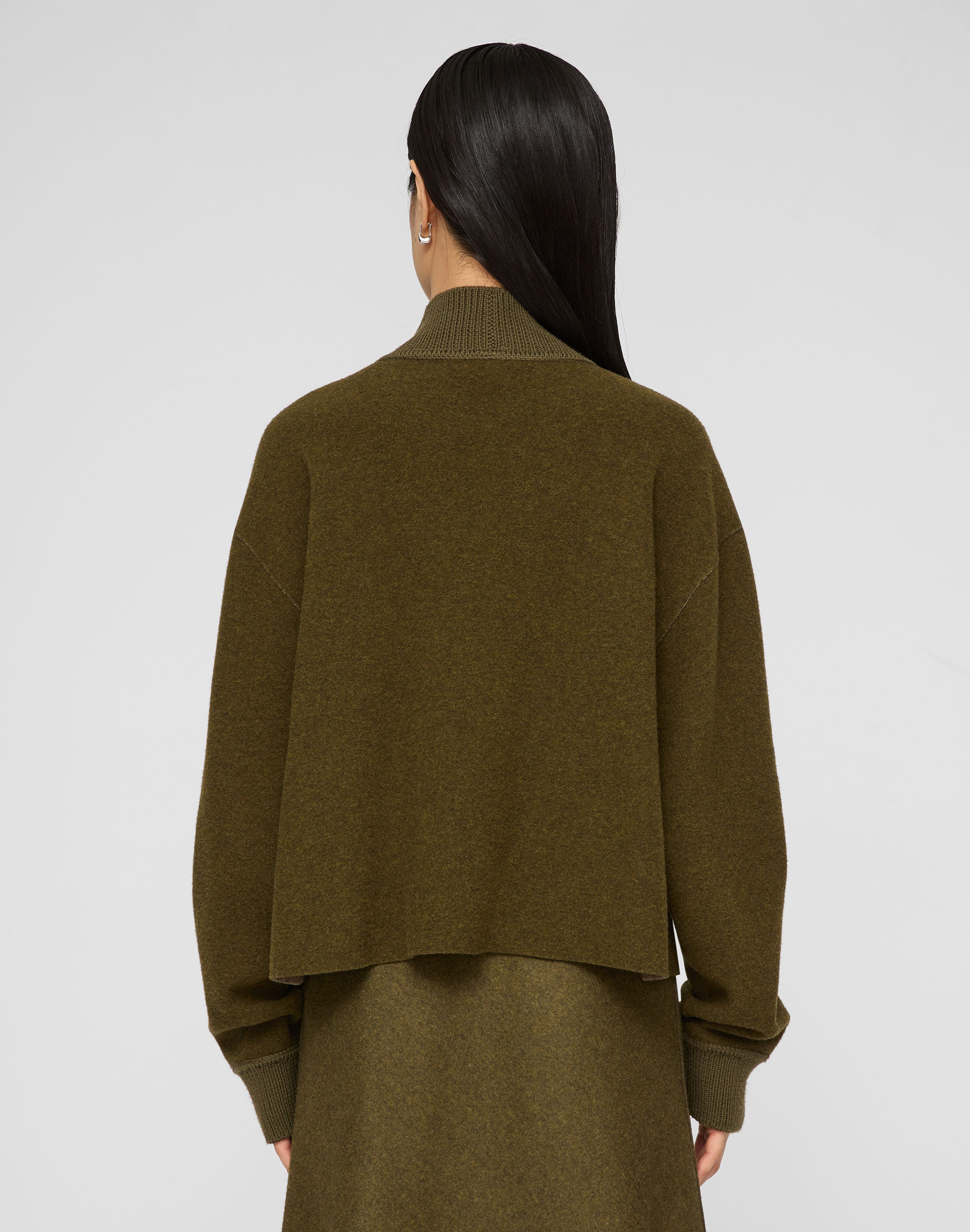 Wool-Cashmere Double Face Jersey Reversible Top
