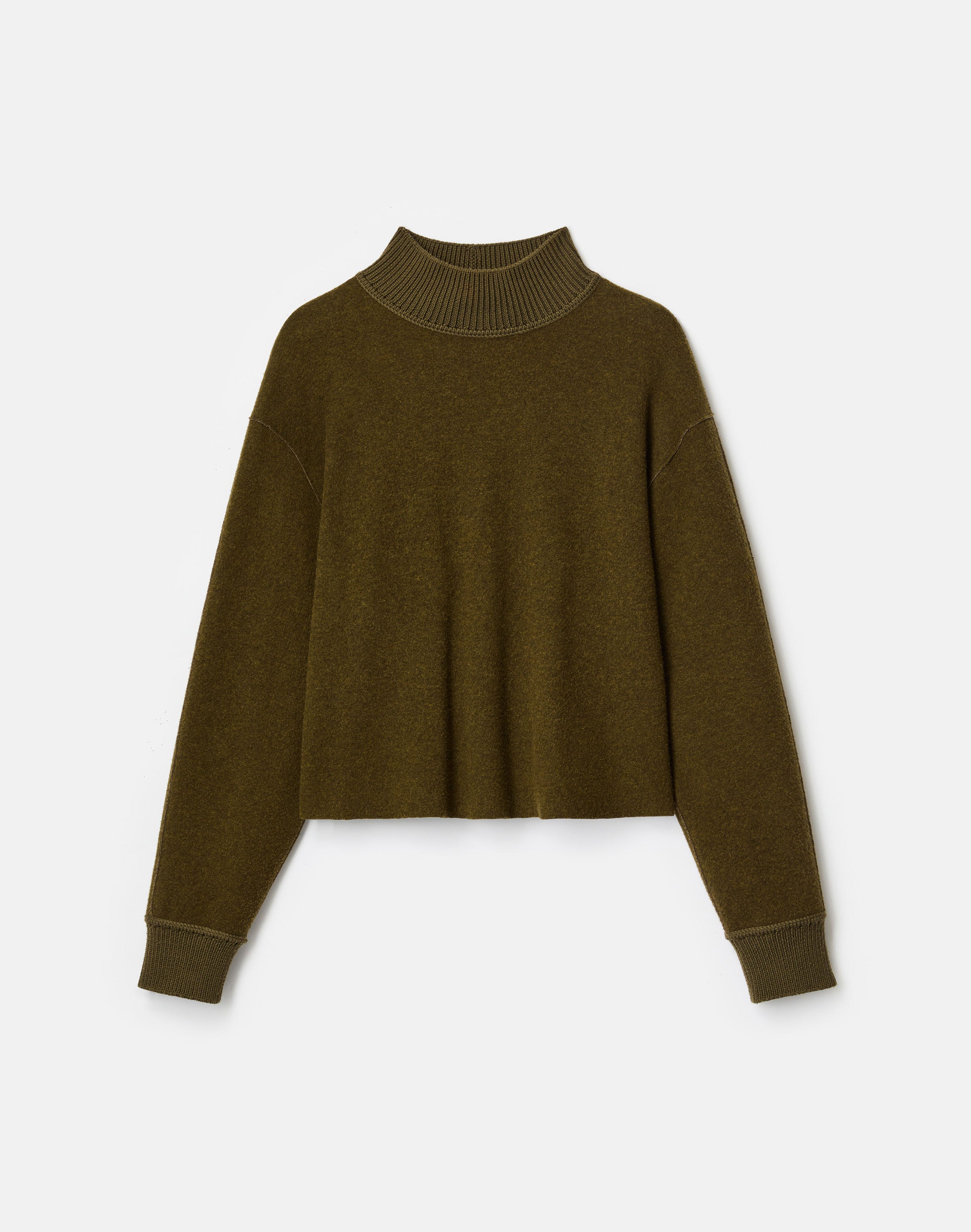 Wool-Cashmere Double Face Jersey Reversible Top