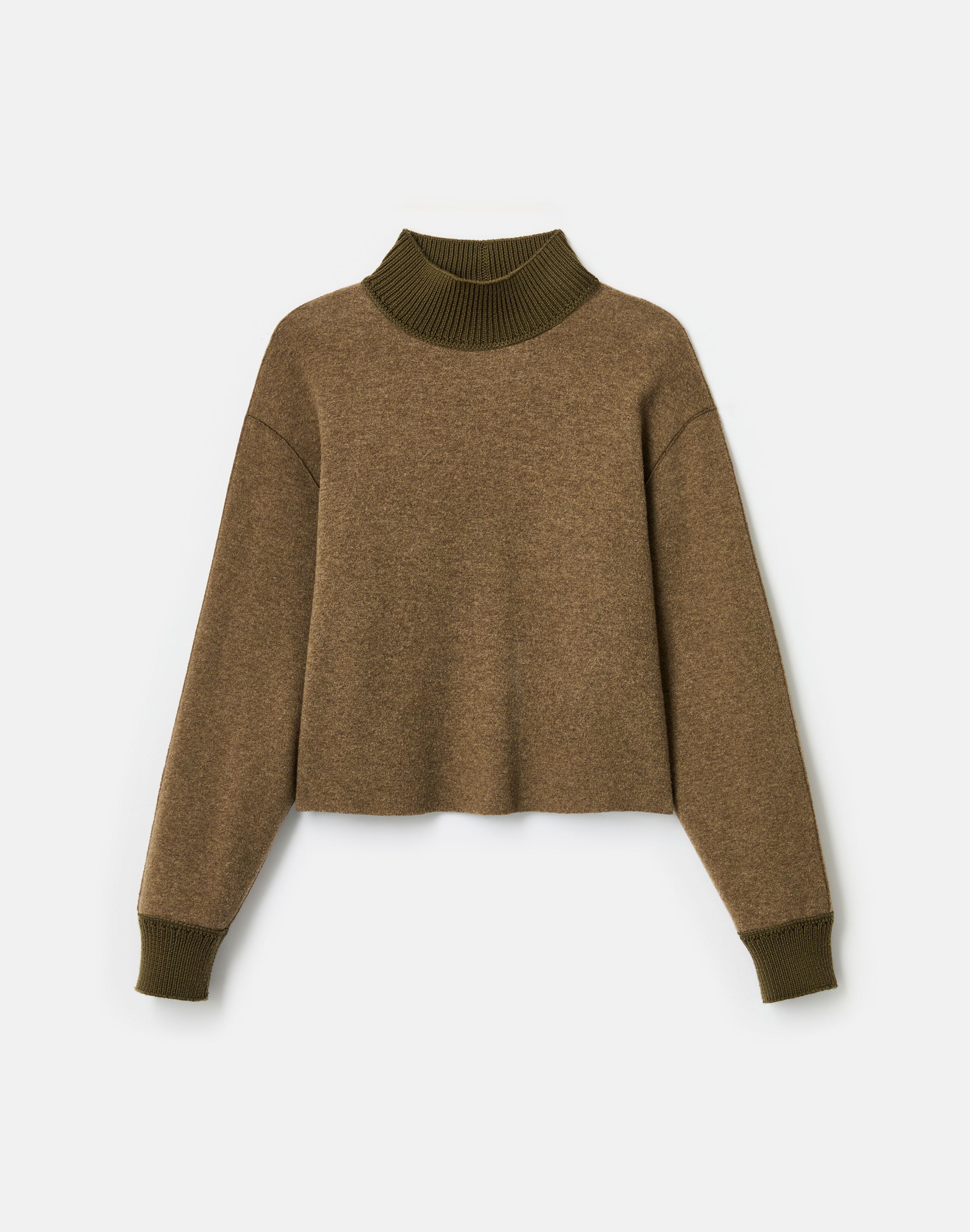 Wool-Cashmere Double Face Jersey Reversible Top
