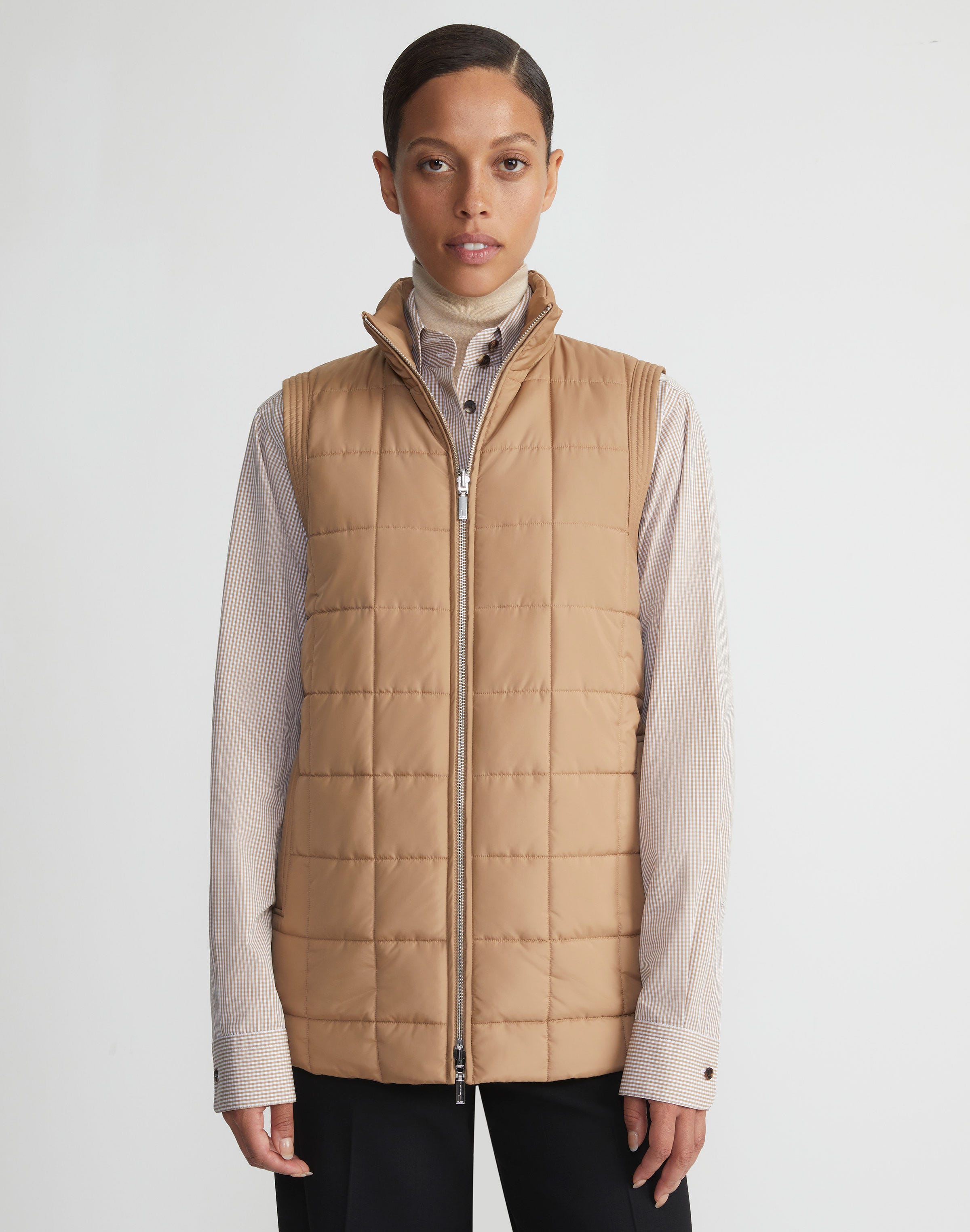 Plus-Size Recycled Poly Quilted Reversible Puffer Vest